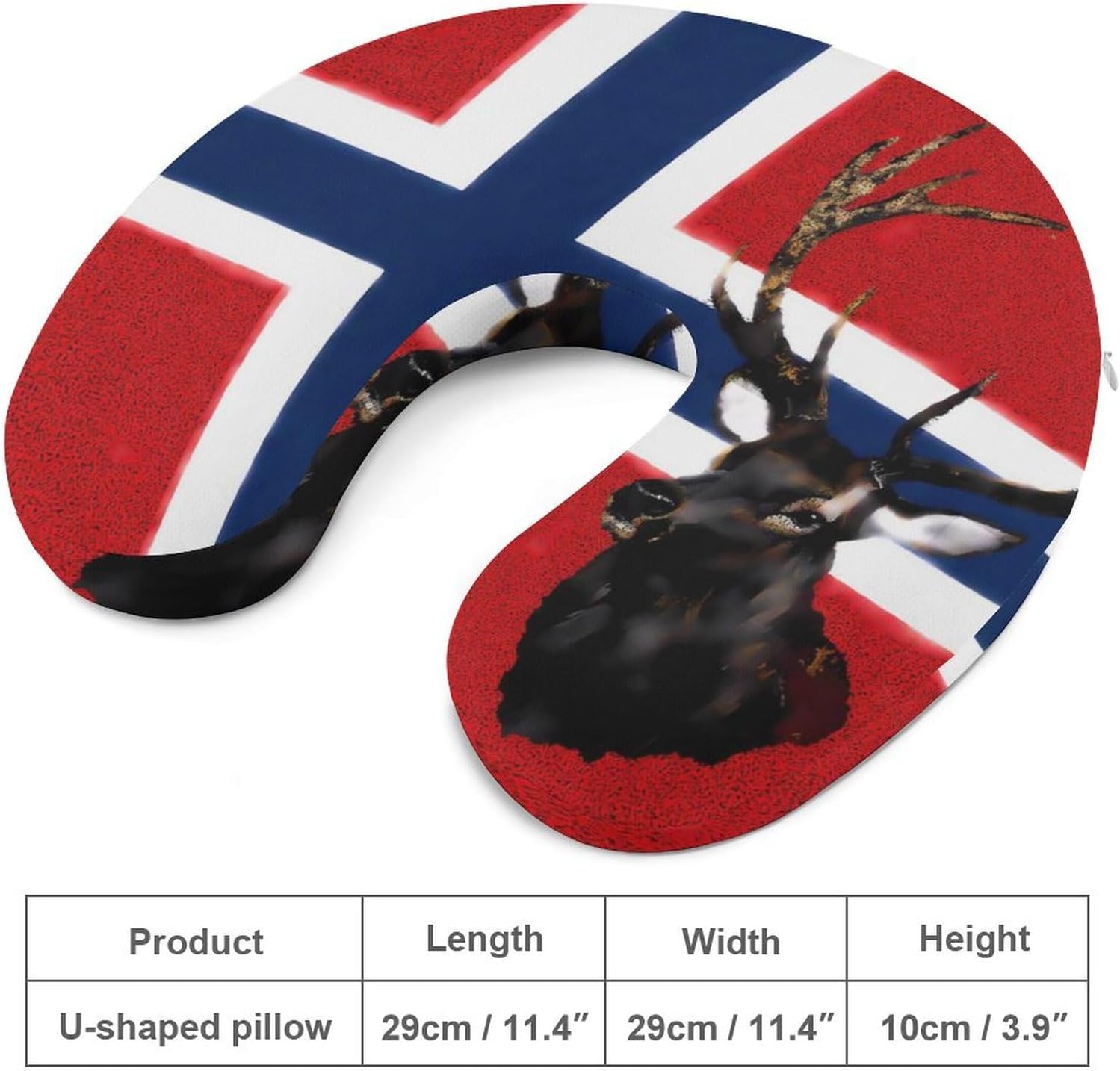 Norway Flag Norwegian Elk Memory Foam Pillows U Shaped Travel Neck Pillow