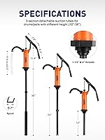 Vista 2 de SMART JERRY - Bomba de tambor de 55 galones Bomba de barril de lluvia manual resistente para agua, DEF y líquidos corrosivos Diseño de acción