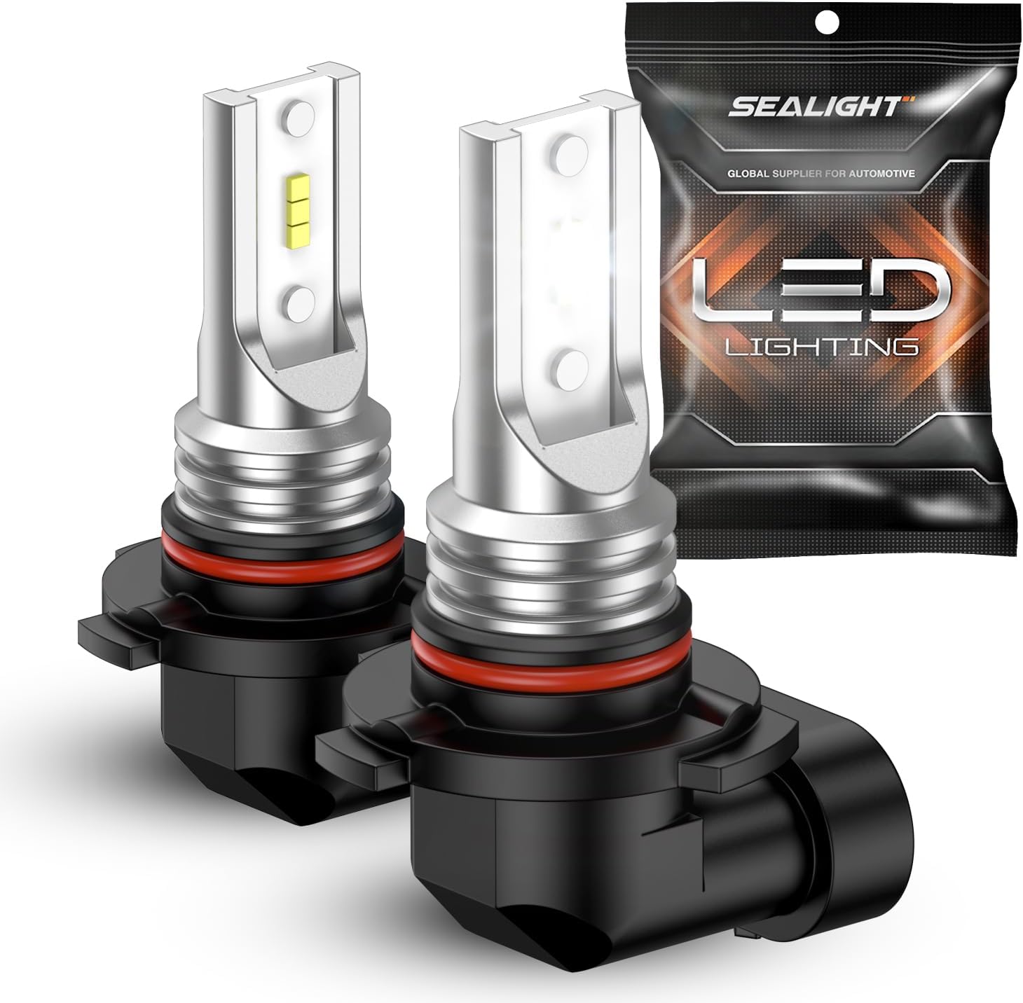 SEALIGHT 9145 H10 LED Fog Light Bulbs, 400% Brighter 6500K White 1:1 Mini Size H10 LED Fog Lights, Strong Penetration 9145 9140 Fog Light Bulb, Pack of 2