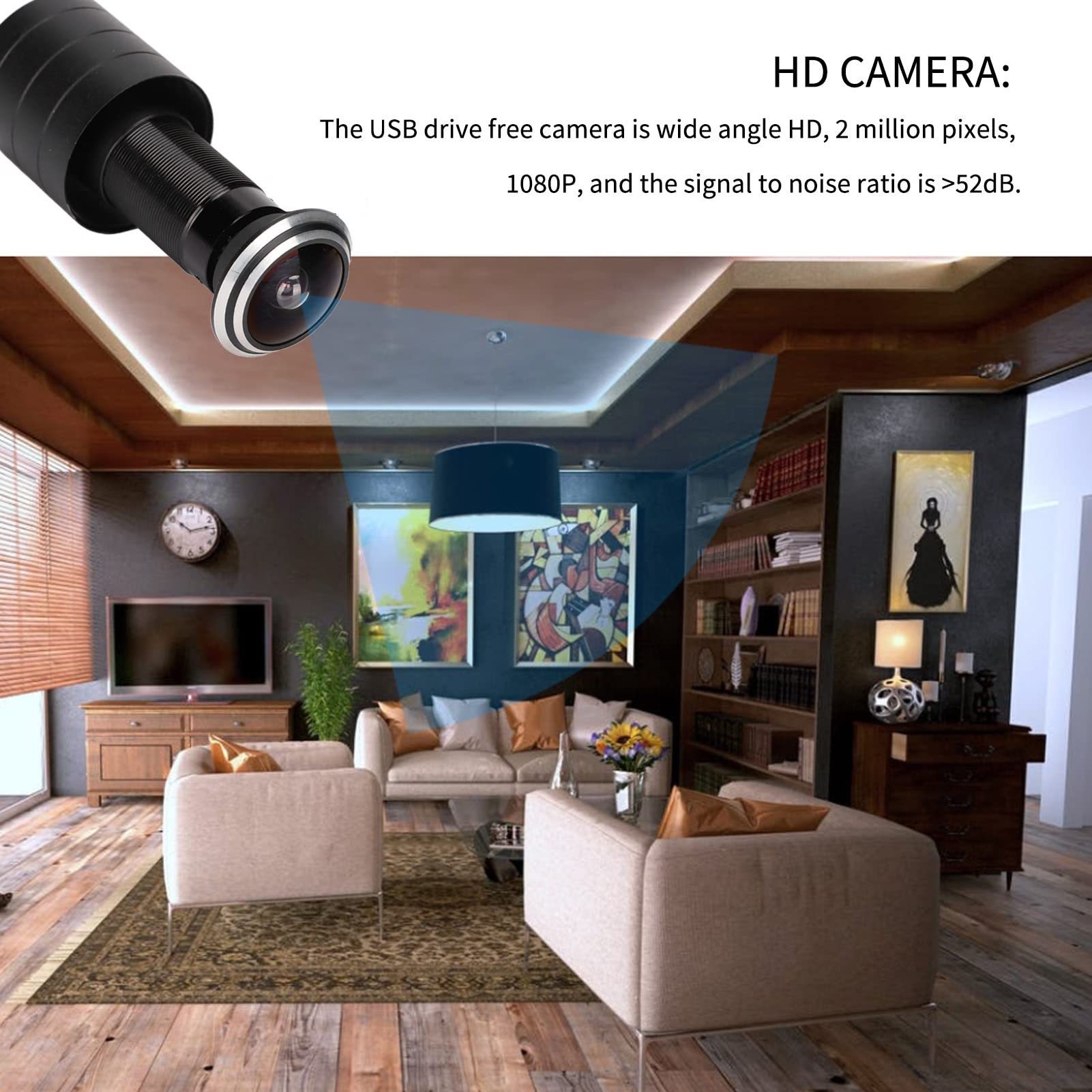 Mini Peephole Door Eye Telecamera IP per Porta Eye Hole Telecamera Grandangolare Telecamera per la Casa di Sicurezza 1080P 2 Milioni di Pixel Drivefree USB Telecamera per Spioncino HD per la Casa