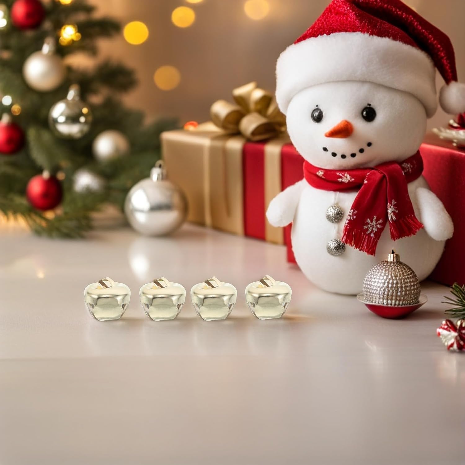 200pcs Craft Bells Golden Cross Shape for Christmas Tree and Wreath