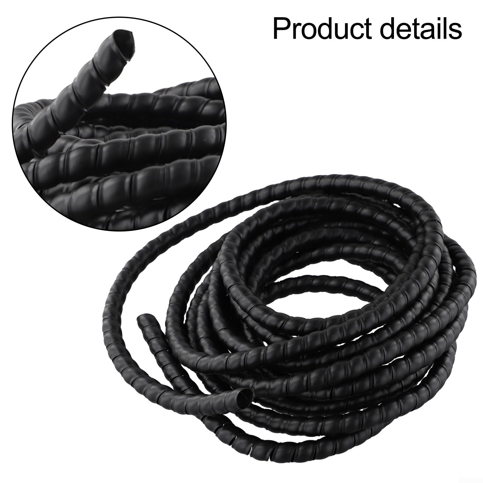 La protezione per tubo flessibile a spirale da 5 m protegge tubi idraulici e pneumatici, soluzione flessibile per avvolgere cavi (D-10 mm)