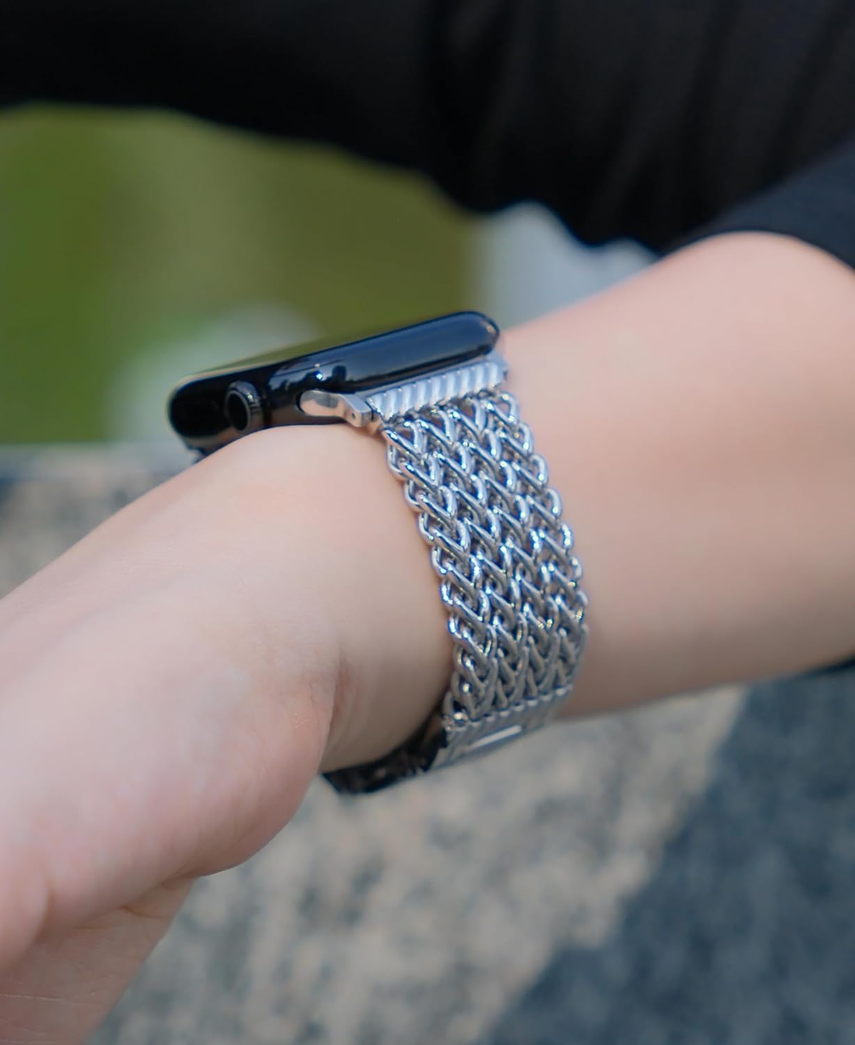 Chain Watch Band for Apple Watch Series 11, 10, 9, 8, 7, 6, 5, 4, 3, 2, 1, SE 3/2/1 Women, Stainless Steel Metal Band for Apple Watch 40mm 41mm 42mm 38mm 44mm 45mm 46mm for iWatch