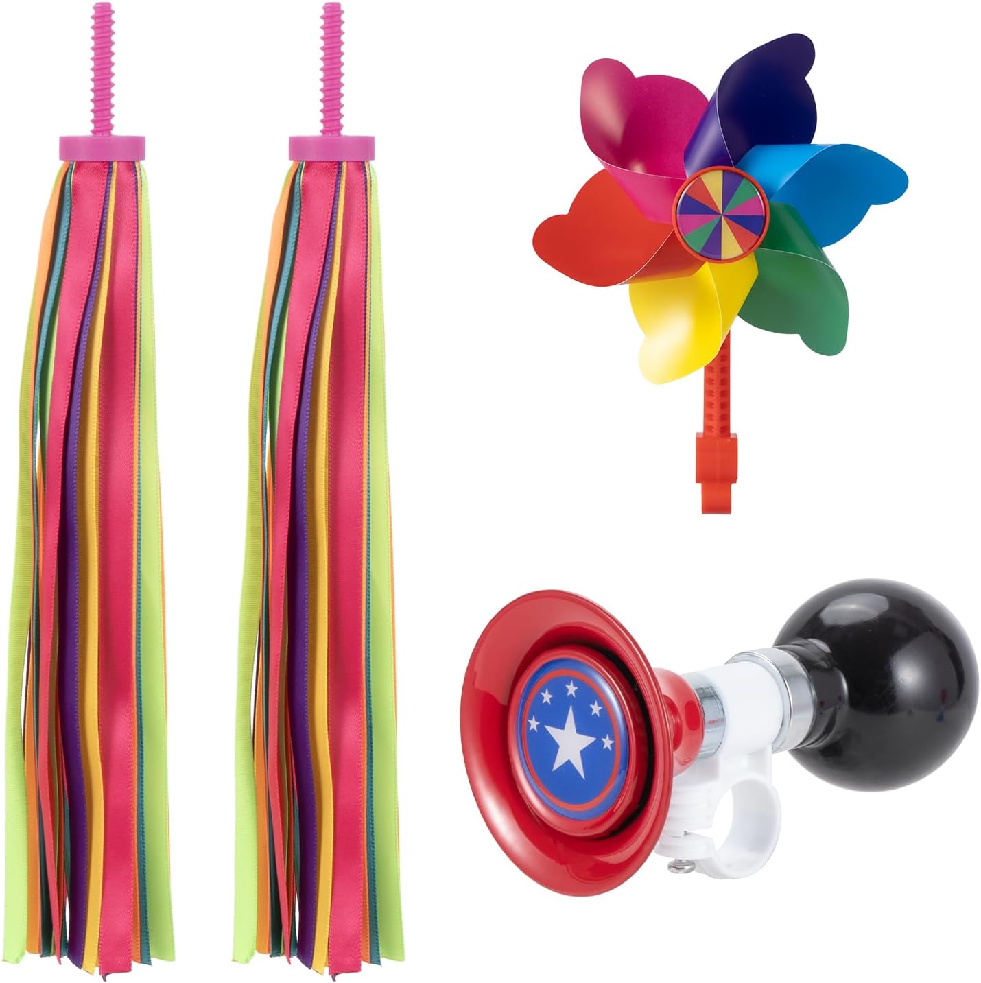 Bike Bell For Kids 6-Piece Kids Bike Light-Up Streamers Bell Set