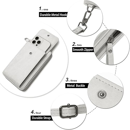 Miniatura 6 de KUKOO Bolsos cruzados pequeños para mujer de piel sintética para teléfono celular con ranuras para tarjetas de crédito