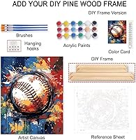 Vista 6 de Pintura al óleo de flor de loto por números, lirio de agua, kit de pintura acrílica para niños, adultos, principiantes, garabatos, graffiti