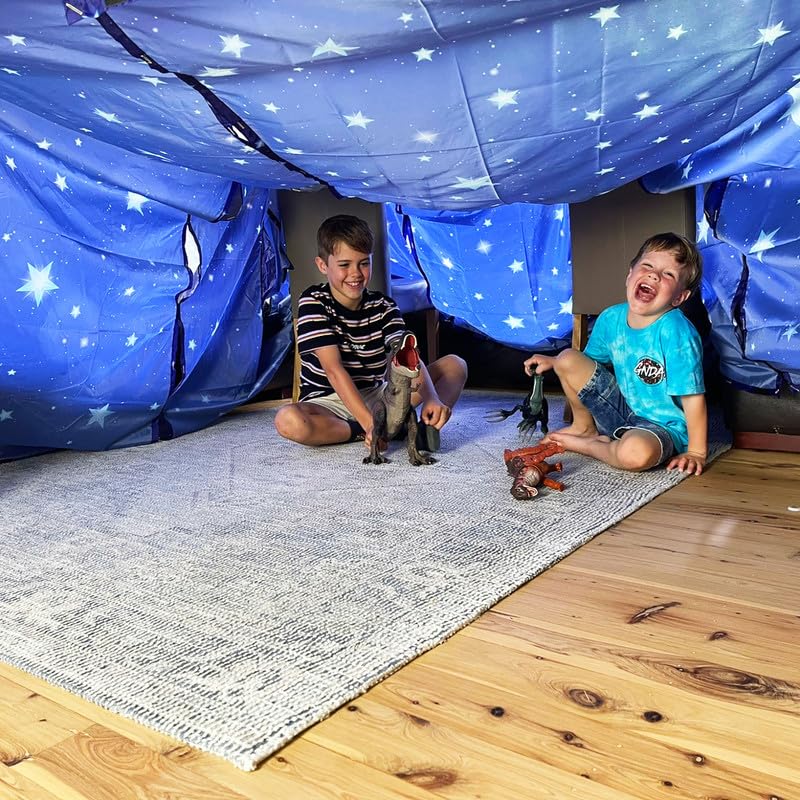 Blanket Fort Building Kit for Kids 4-8 8-12+ - Build a Kids Fort Blankets for Kids - Ultimate Kids Forts Indoor/Outdoor Fort - Girls/Boys Toys Age 4-5 6 7 8-12 Year Old Indoor Fort for Kids
