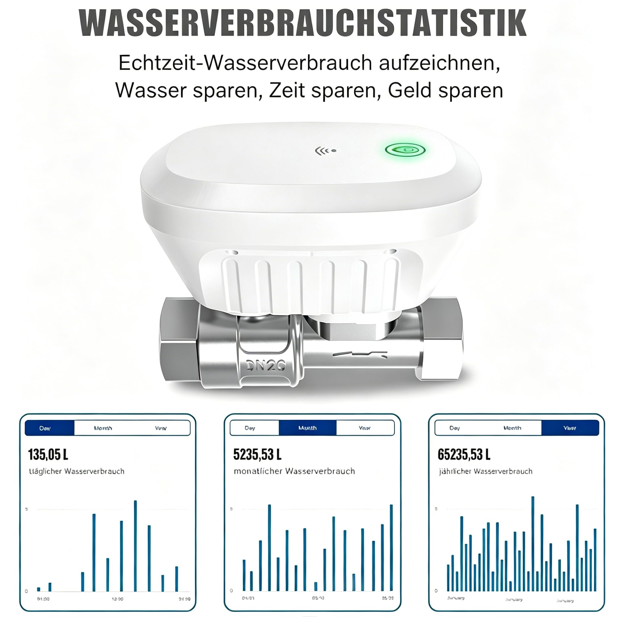 Smart Wasserventil DN25 1″, WiFi Steuerung, kompatibel Alexa | DN25 Intelligentes Wasserventil, intelligentes Wassermanagementsystem, WLAN-Fernsteuerung & Zeitschaltuhr, Smart Wasserhahn