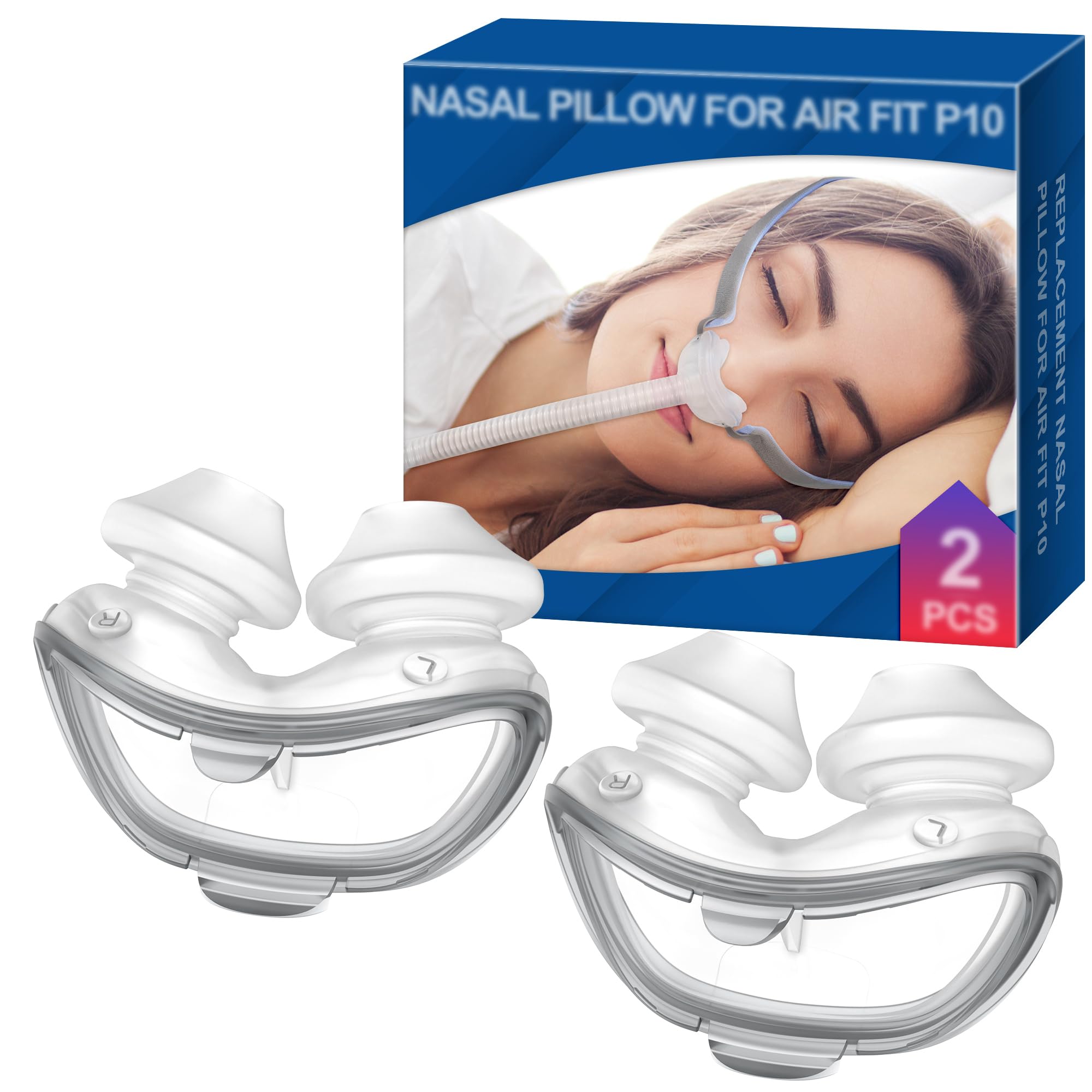 2 Paquets de Coussin de Remplacement (M) pour Airfit P10 Series, Ajustement Constant pour une étanchéité Fiable, Accessoires CPAP de BlessEase (M)