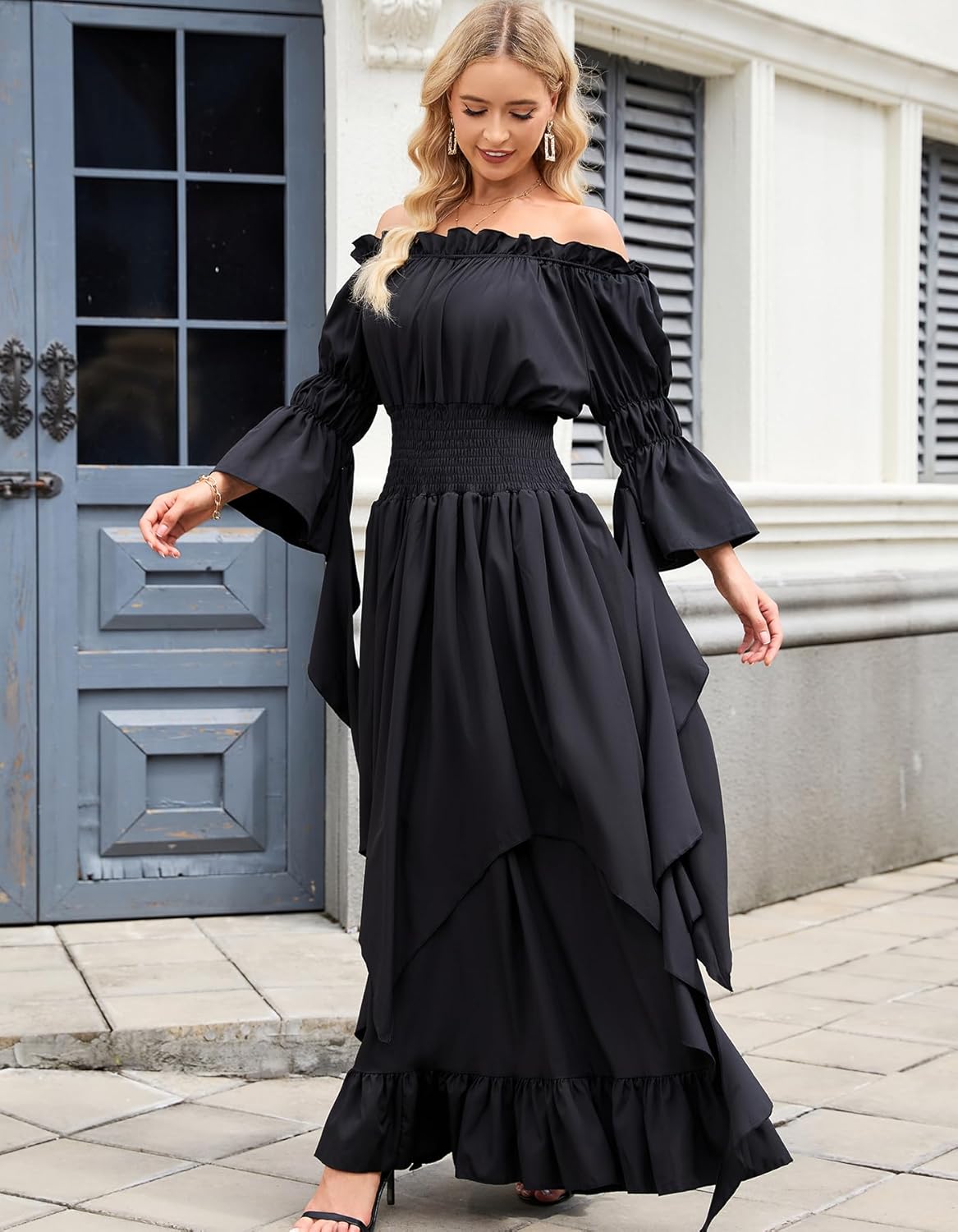 Populus Renaissance Witch Gothic Dress Costume for Women Medieval Pirate Viking Outfit for Halloween - Image 5