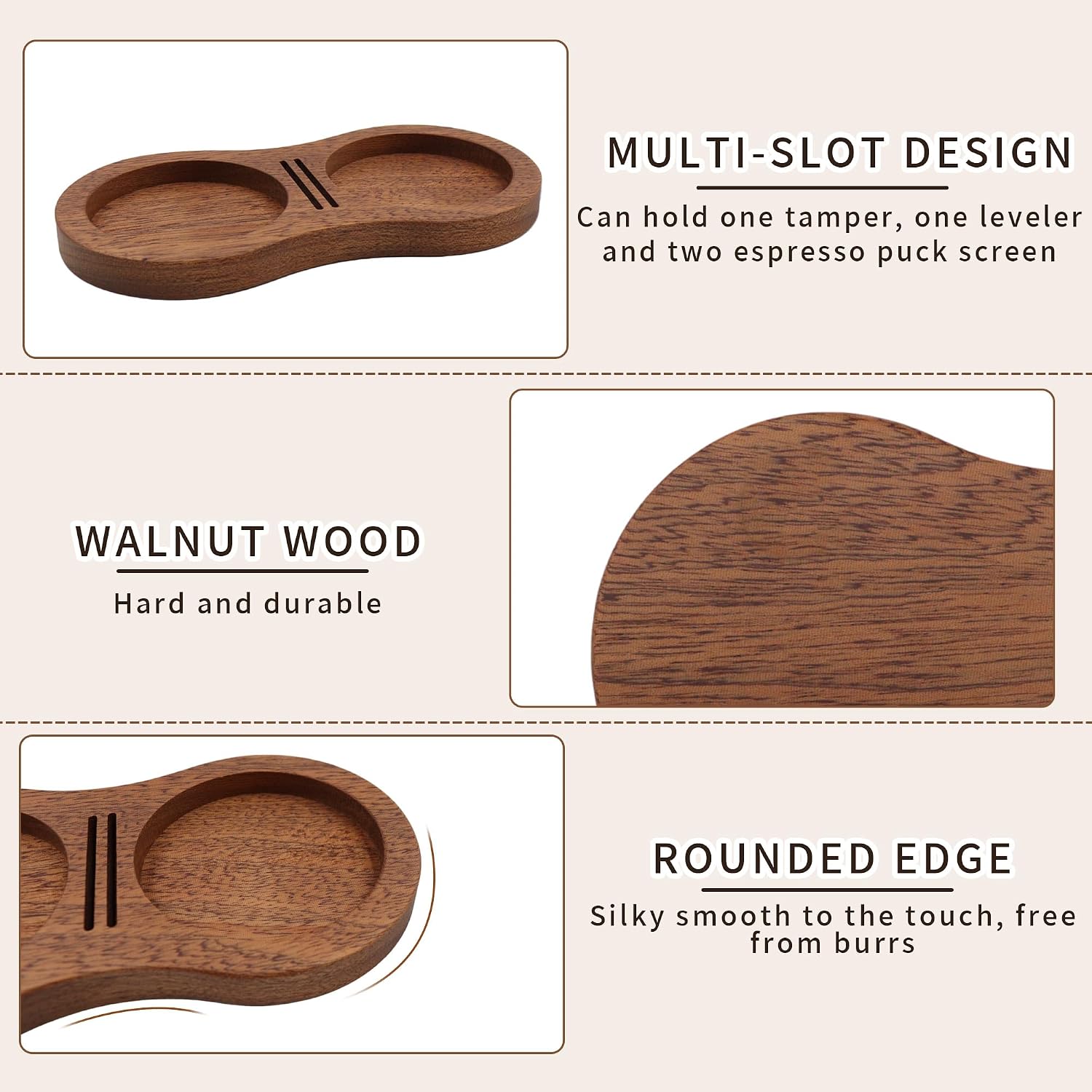 Espresso Tamping Station, Wood Coffee Tamper Holder, Espresso Tool Holder image 3