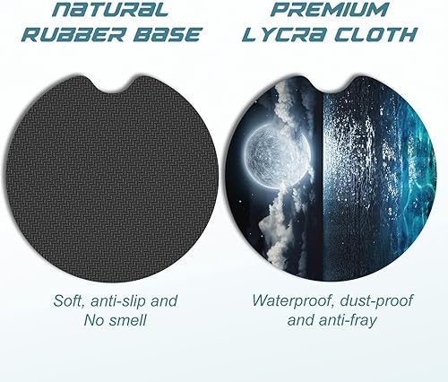 Miniatura 5 de Aiawoxc Portavasos para automóvil, paquete de 2 posavasos universales antideslizantes para automóvil, posavasos de goma con muesca para dedos,