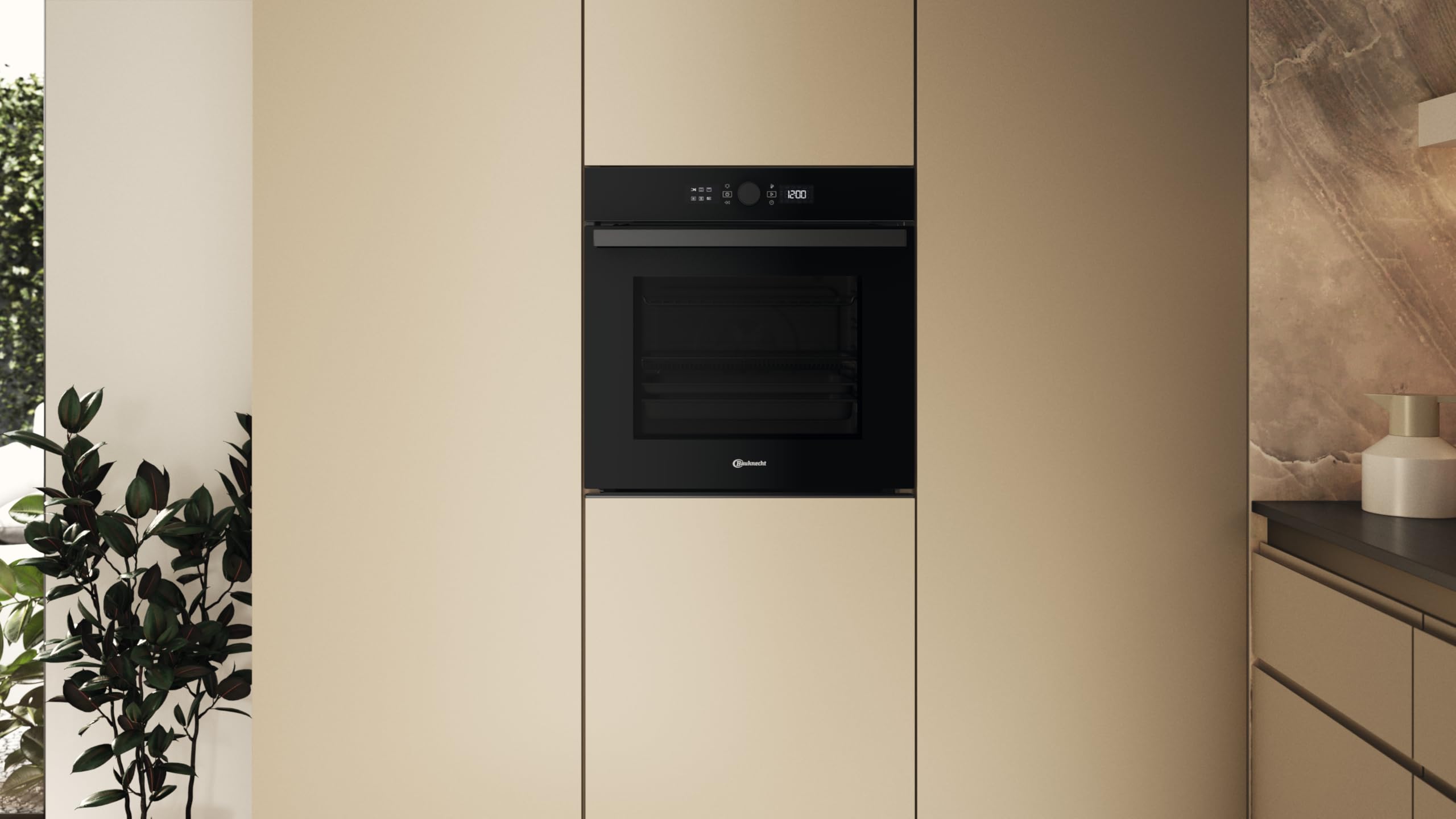 Bauknecht BBI4S8HM1SK Einbau-Backofen 60 cm 73 l Heißluftbackofen AirFry PowerHeißluft 310 °C Pizzafunktion Schwarzglas
