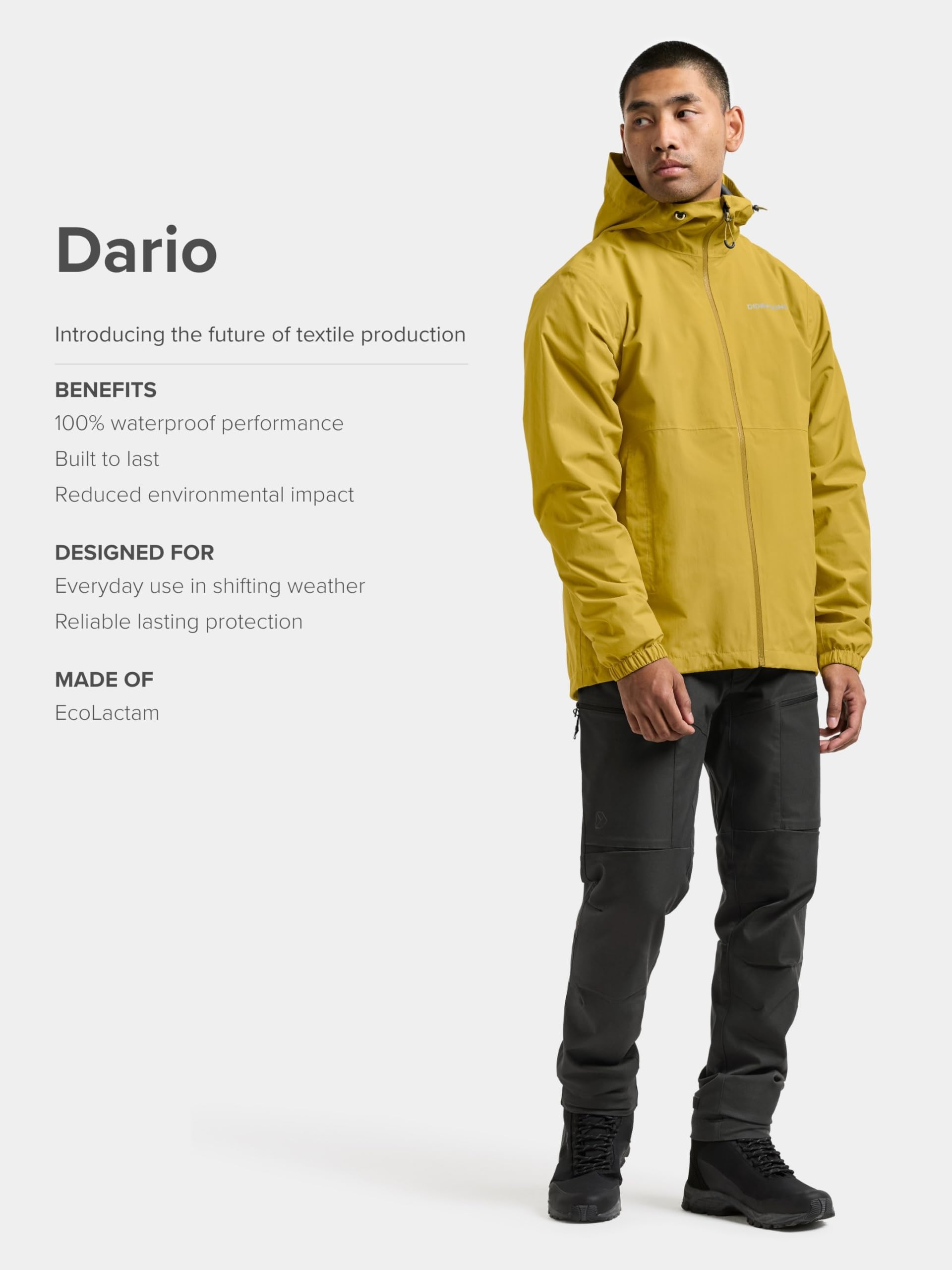 Didriksons Herren Regenjacke - Wasserdicht Leichte Jacke - EcoLactam