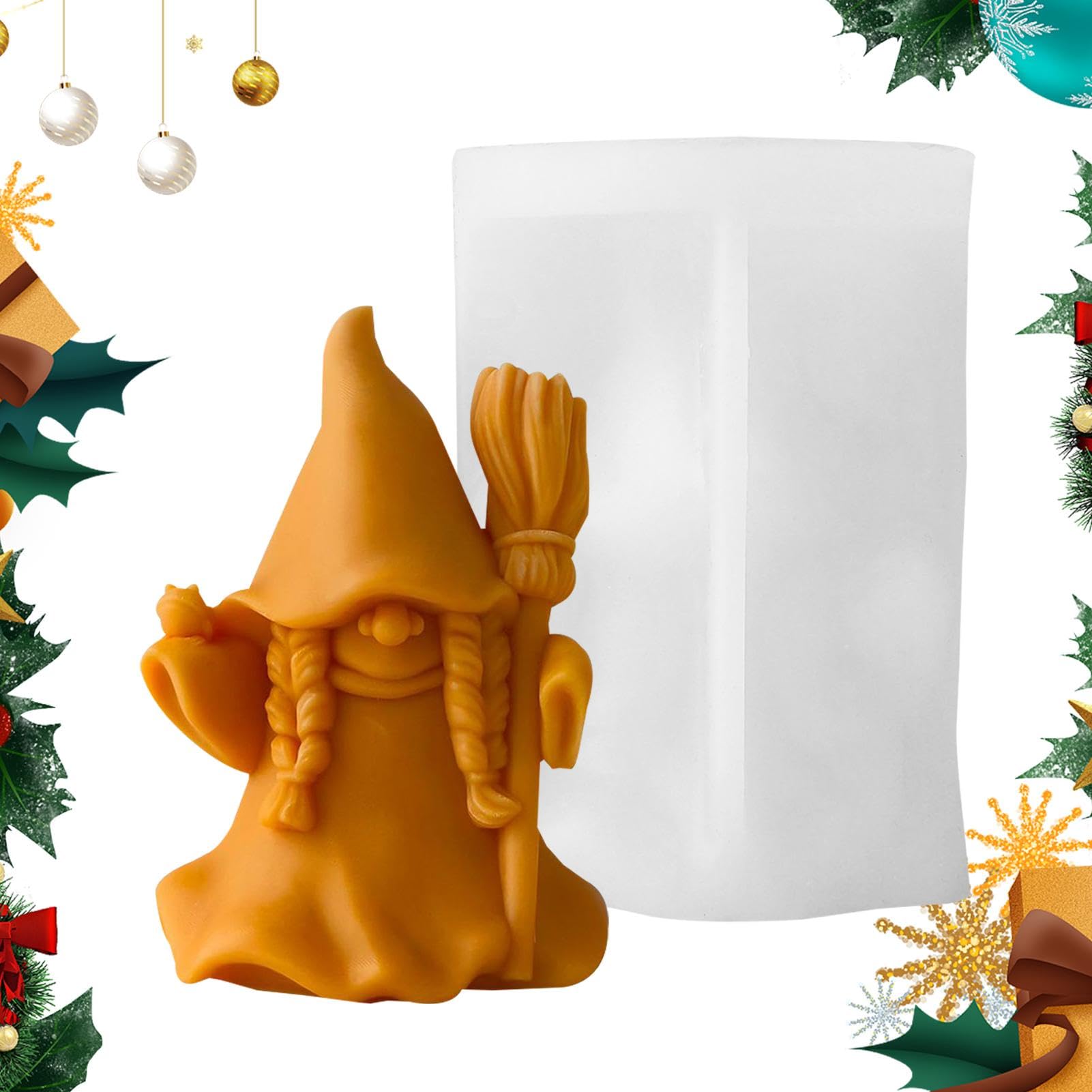 2 Pièces Moules Pour Bougies Moule En Silicone 3D Gnome Moule Bougie