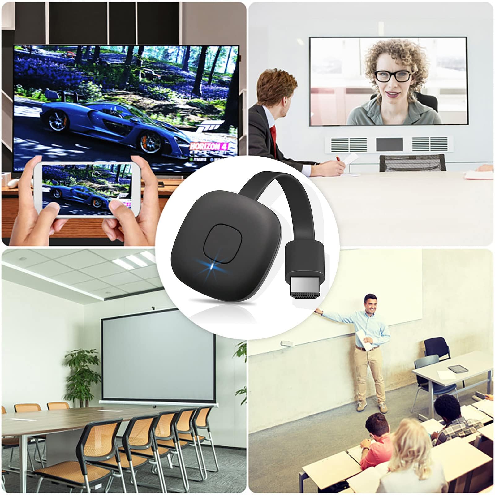 OBEST Wireless WiFi Display Dongle 4K,Adattatore Display HDMI,Dispositivo su Schermo WiFi HD 2.4G, Ricevitore di Streaming Video per Android/iOS/Windows/Mac/TV/Monitor/Proiettore