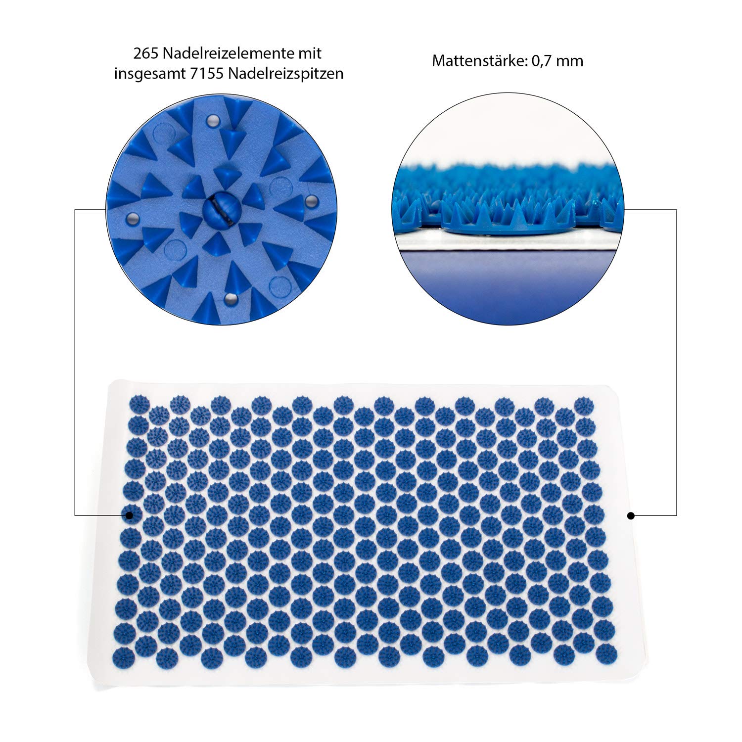 AFH Histamat® ABS 2.0 DAS ORIGINAL Nadelreizmatte ca. 68,0 x 40,0 cm Akupressurmatte Massagematte+Transporttasche