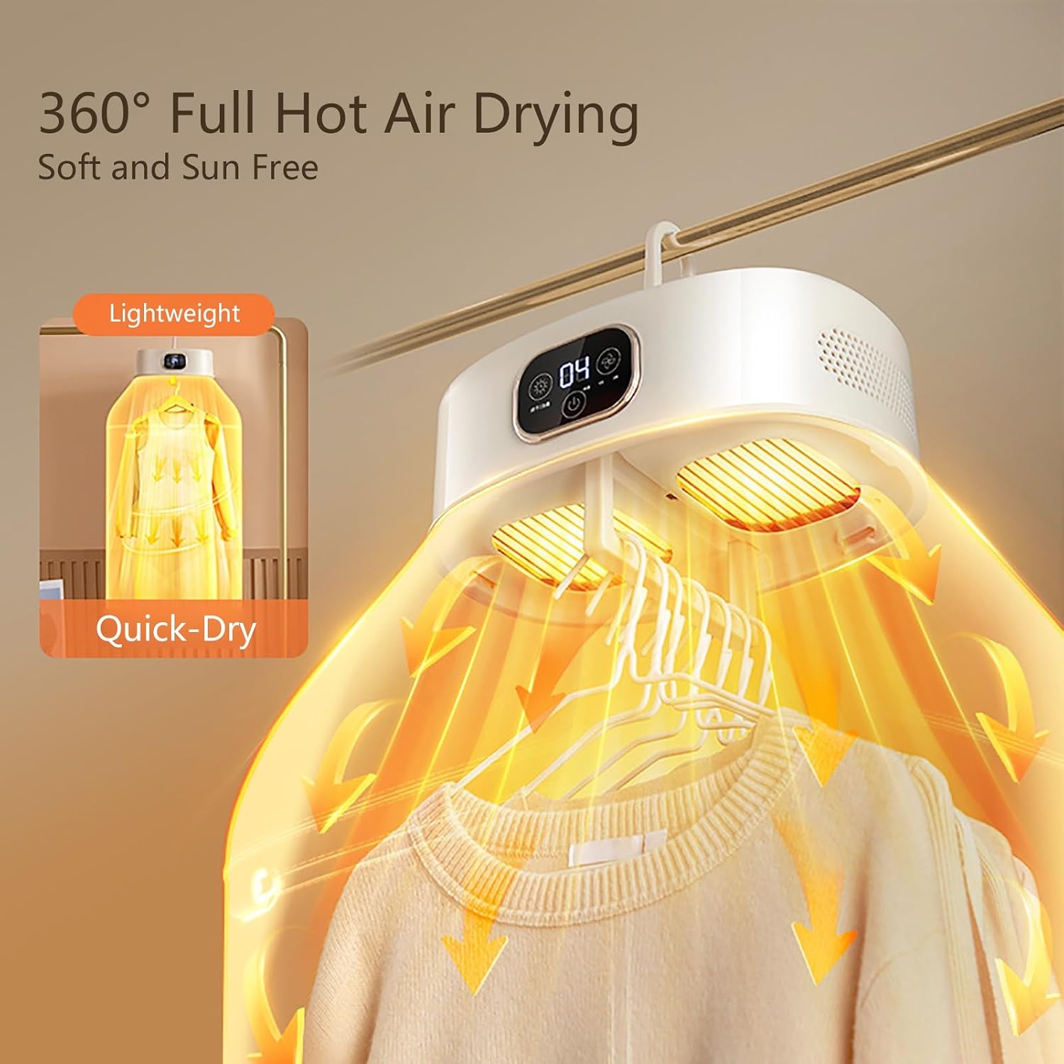 Small Dryer Machine with Dryer Bag, Multifunctional Clothes Dryer, Foldable Heated Drying Rack for Travel, RV, Home, Apartment