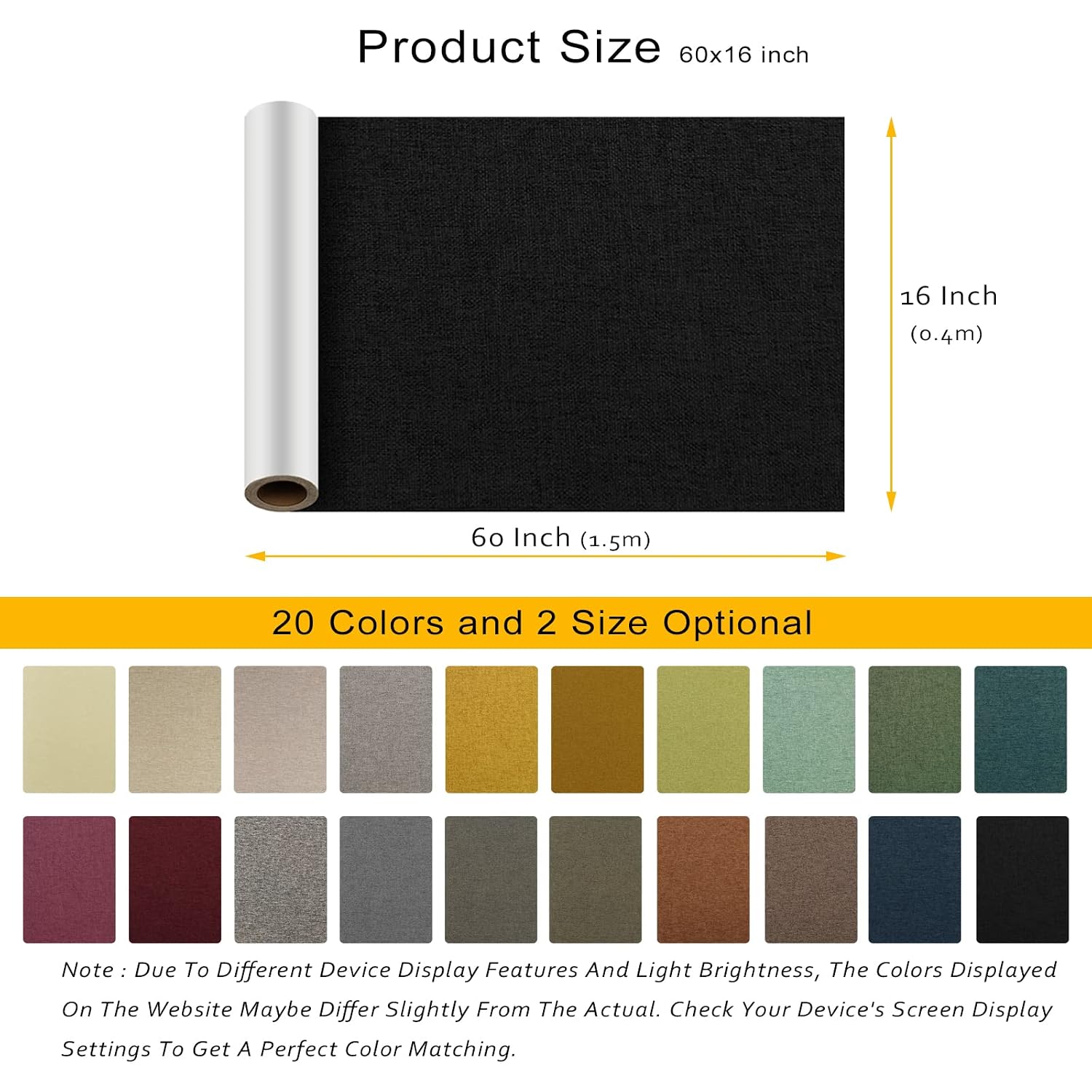 ILOFRI Linen Fabric Patches Tape Self Adhesive 16x60 inch, Durable Fabric Couch Repair Kits for Upholstery, Furniture, Sofa, Car Seats, Office Chair, Clothing, Jackets, Crafts - Grey Green