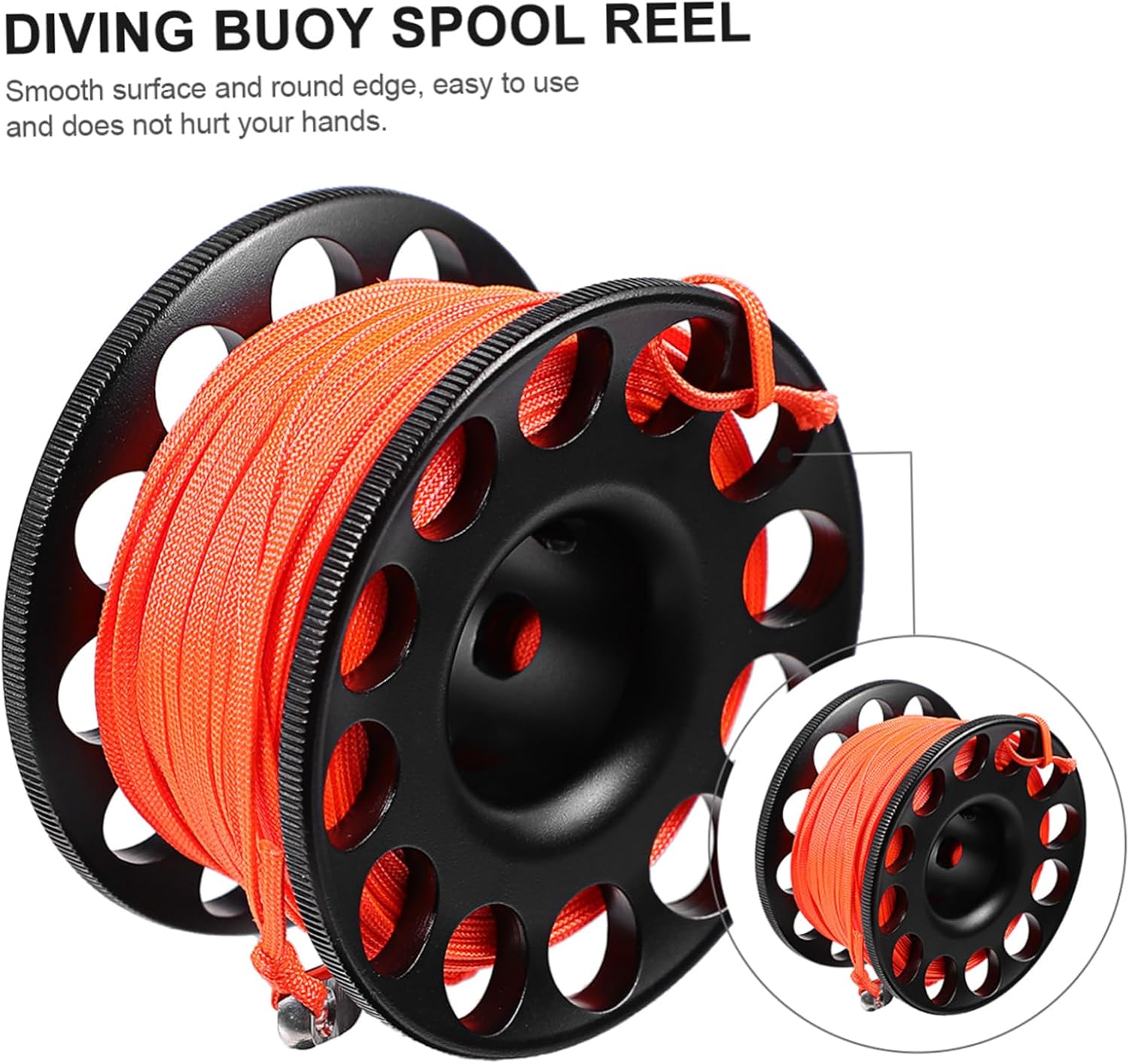 Mikinona 1Set Diving Spool Reel with Snap Clip Durable Signal Buoy Accessory for Scuba Diving and Snorkeling for Technical and Cave Diving Lightweight Aluminum Design