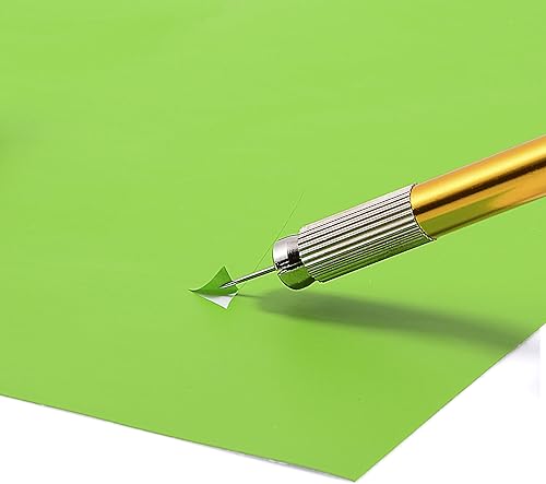 Miniatura 4 de FOSHIO Herramienta de deshierbe de vinilo 2 en 1, cuchillo de arte afilado, cuchillo de deshierbe de liberación de aire, cortador de bolígrafo para