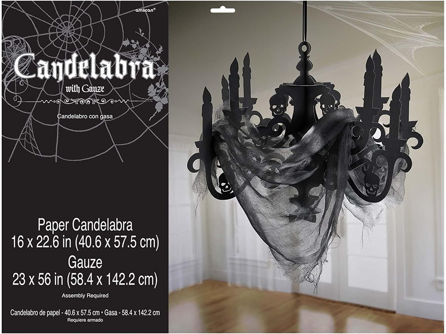Amscan 670455 Haunted Mansion Candelabra with Gauze, 16 1/4" x 23" : Home & Kitchen