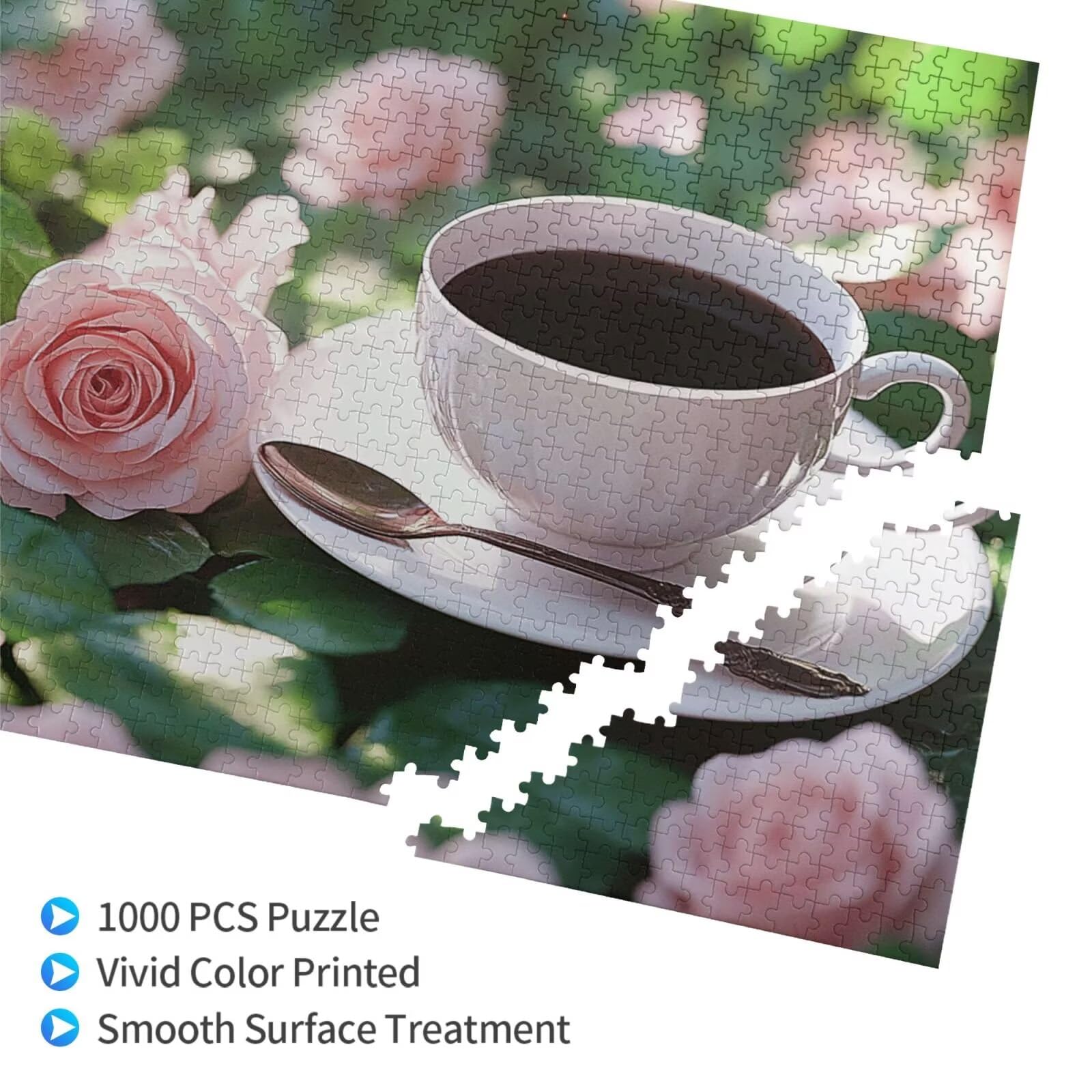 Puzzle róże, 6000 elementów, kawowe puzzle, dla dorosłych, z pudełkiem na prezent, "zrób to sam", duże drewniane puzzle dla dorosłych, gra zręcznościowa dla całej rodziny, prezenty dla kobiet, 105 x