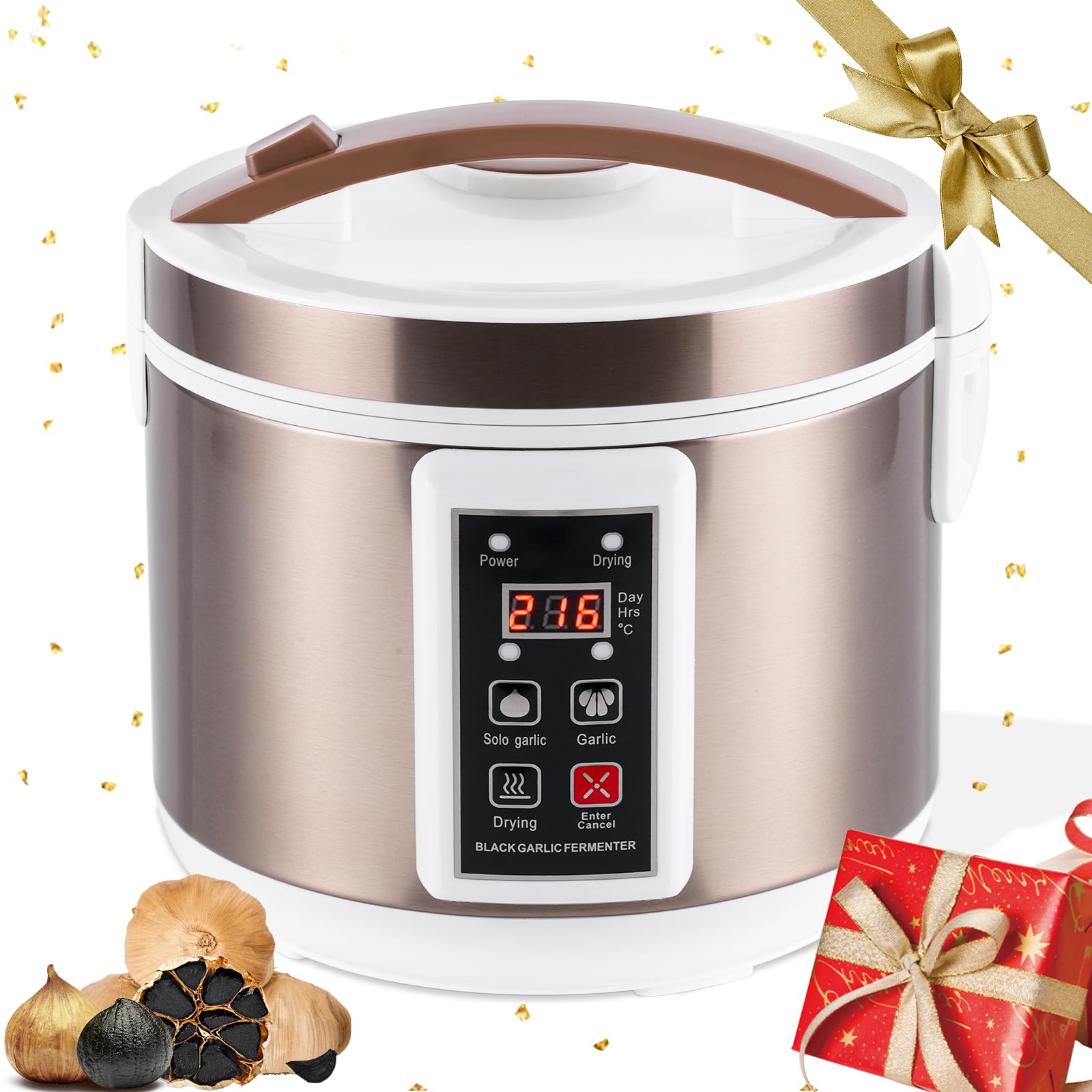 YUCHENGTECH 6L Black Garlic Maker Full Automatic Black Garlic Fermenter Intelligent Control Black Garlics Maker Multiple Clove Garlic DIY Cooker Garlic Black Garlic Ferment Box Pot