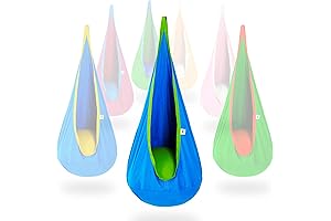 OUTREE Kids Pod Swing Seat Cotton Child Hammock Chair for Indoor and Outdoor use (Blue)
