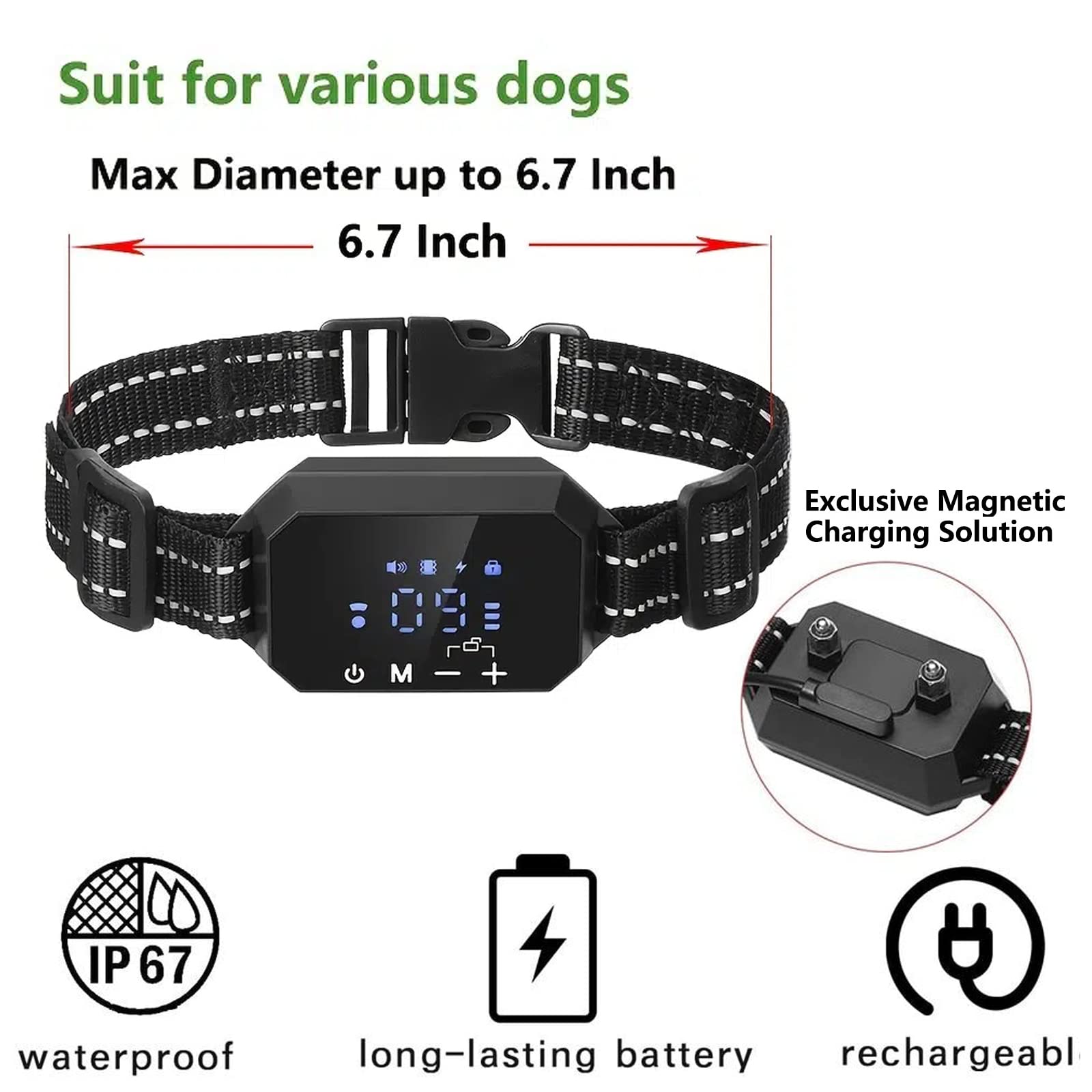 GPS Wireless Dog Fence System,Shock Training Collar for Outdoor Stubborn Dog,Safe Pet Electric Containment System with Large Signal Range Up to 6560 Ft,Waterproof,for All Dogs,A - image 6