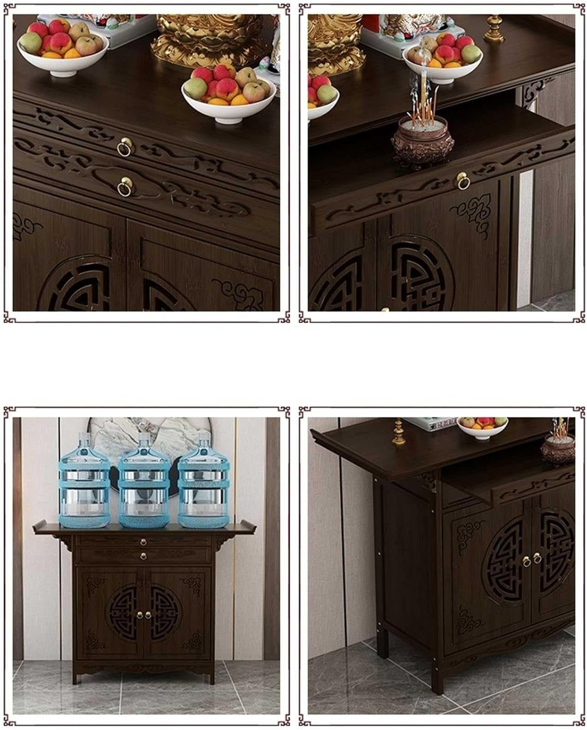 Altar Table with Storage, Personal Shrine Altar Table for Meditation,Altar Cabinet, Chinese Cabinet Pedestal Offering Table for Home Incense(120cm)