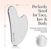 Vista 6 de Kitsch Herramientas faciales Gua Sha de acero inoxidable - Herramienta Guasha para cara, herramienta de escultura facial, moldeador de mandíbula