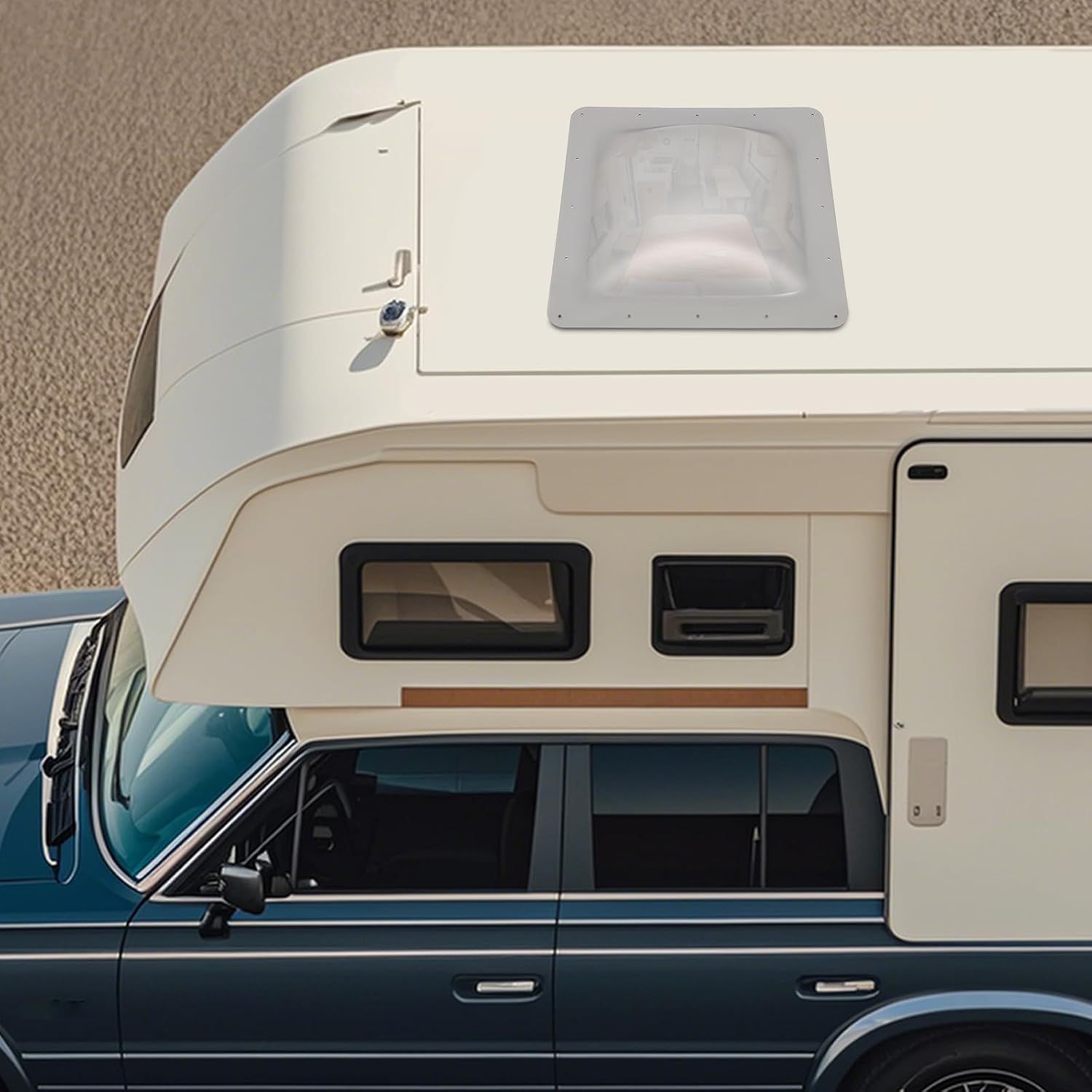 RV Skylight Replacement Cover 18" x 18", Camper RV Skylight Outer Cover, RV Shower Skylight Outer Dome - UV Resistant, Impact Resistant (Gray)