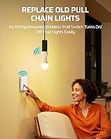 Vista 2 de DEWENWILS - Casquillo de bombilla con control remoto inalámbrico, interruptor de luz inalámbrico para luminaria con cadena de tracción, casquillo