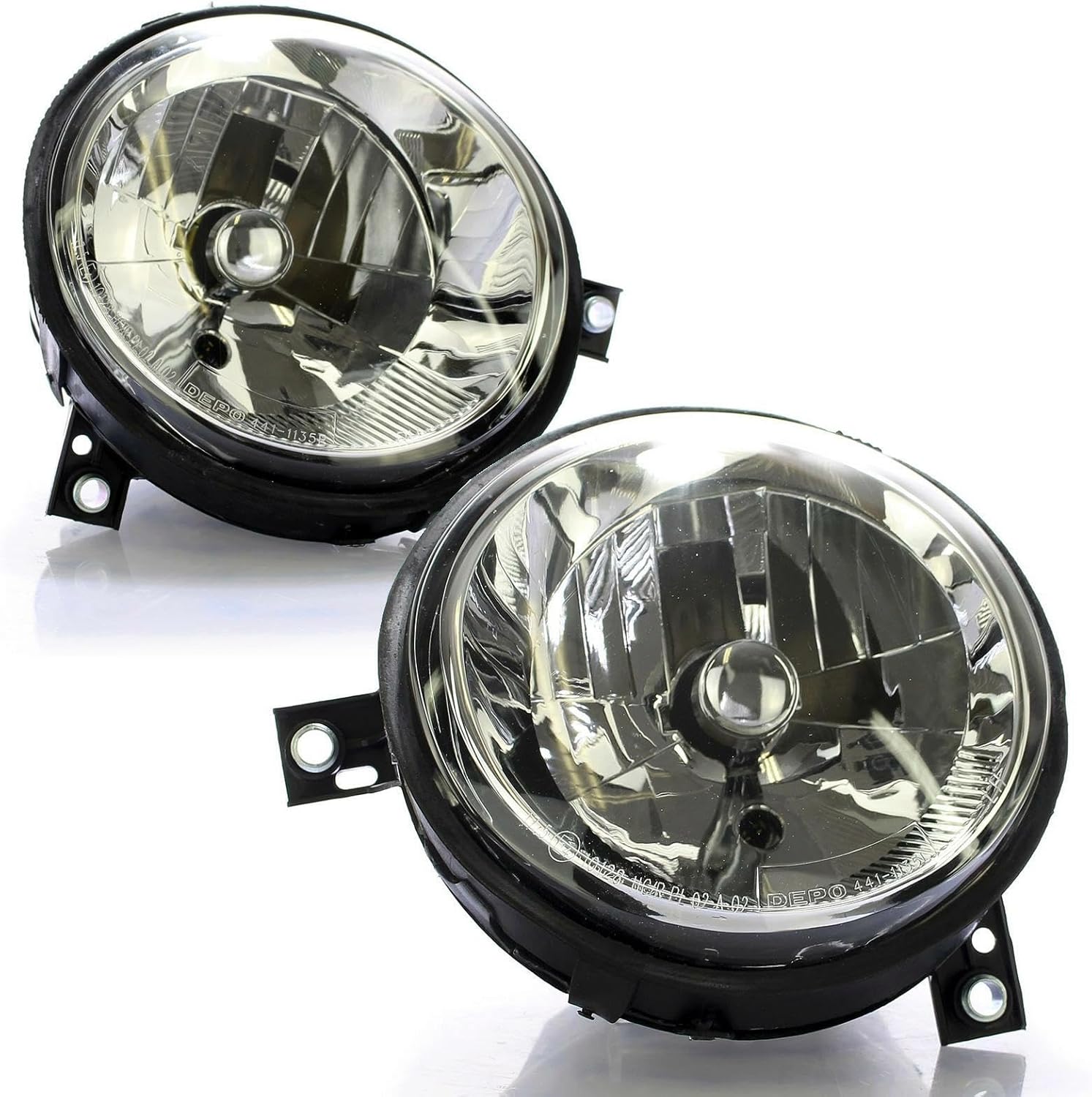 Lott-Autoteile Hauptscheinwerfer Set Links + Rechts Scheinwerfer H4 für VW Lupo [6X] [6E] Bj. 1998 - 2005 weiß E-Prüfzeichen Erstausrüsterqualität