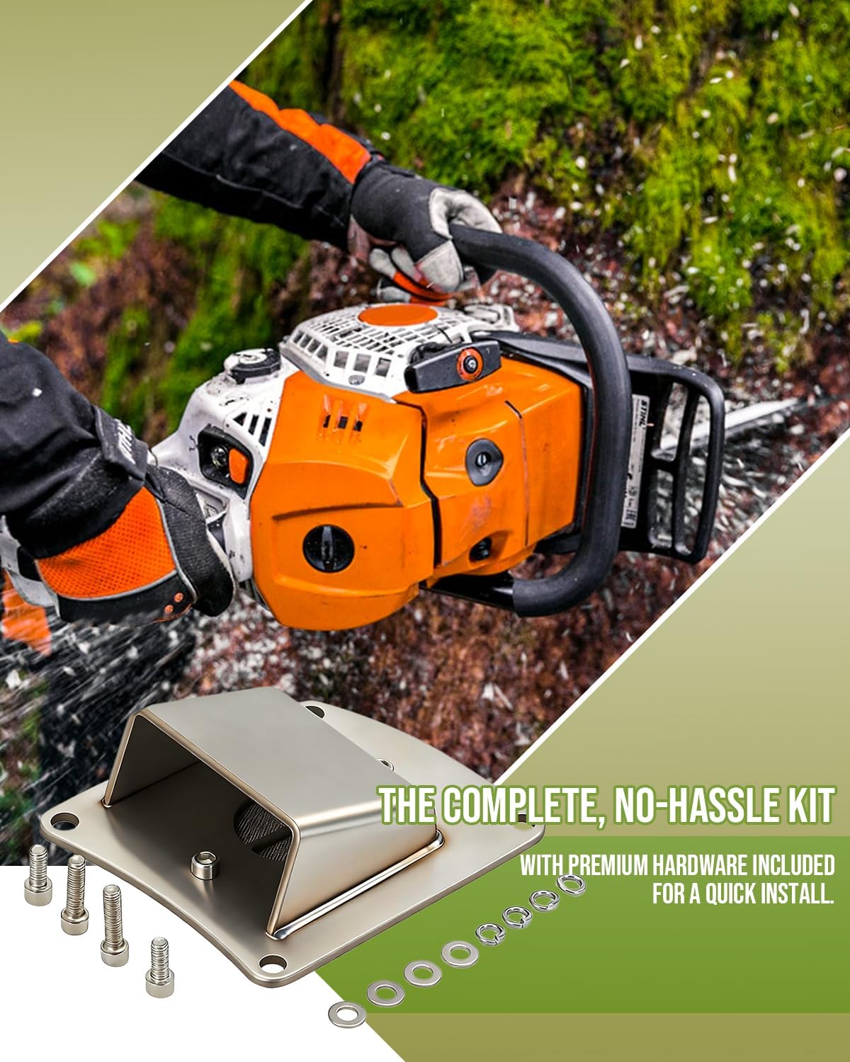 for MS500i Performance Muffler - 304 Stainless Steel Bolt-On Upgrade for MS 500i Chainsaw - Increases Power & Reduces Heat