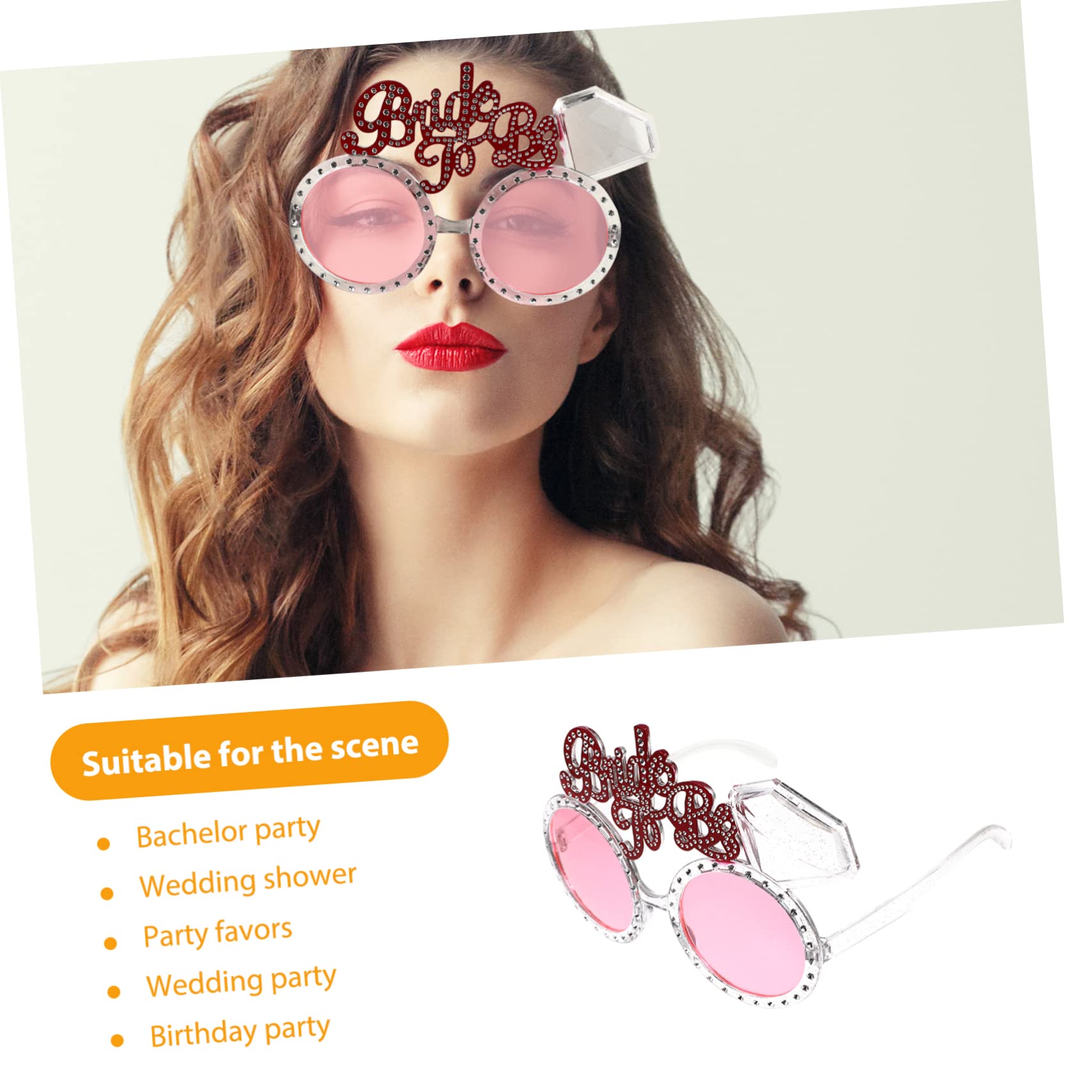 LIOOBO Bride and Groom Bachelor Party Eyeglasses Lightweight Photo Props Wedding Shower Decor Stylish Bridal Eyewear