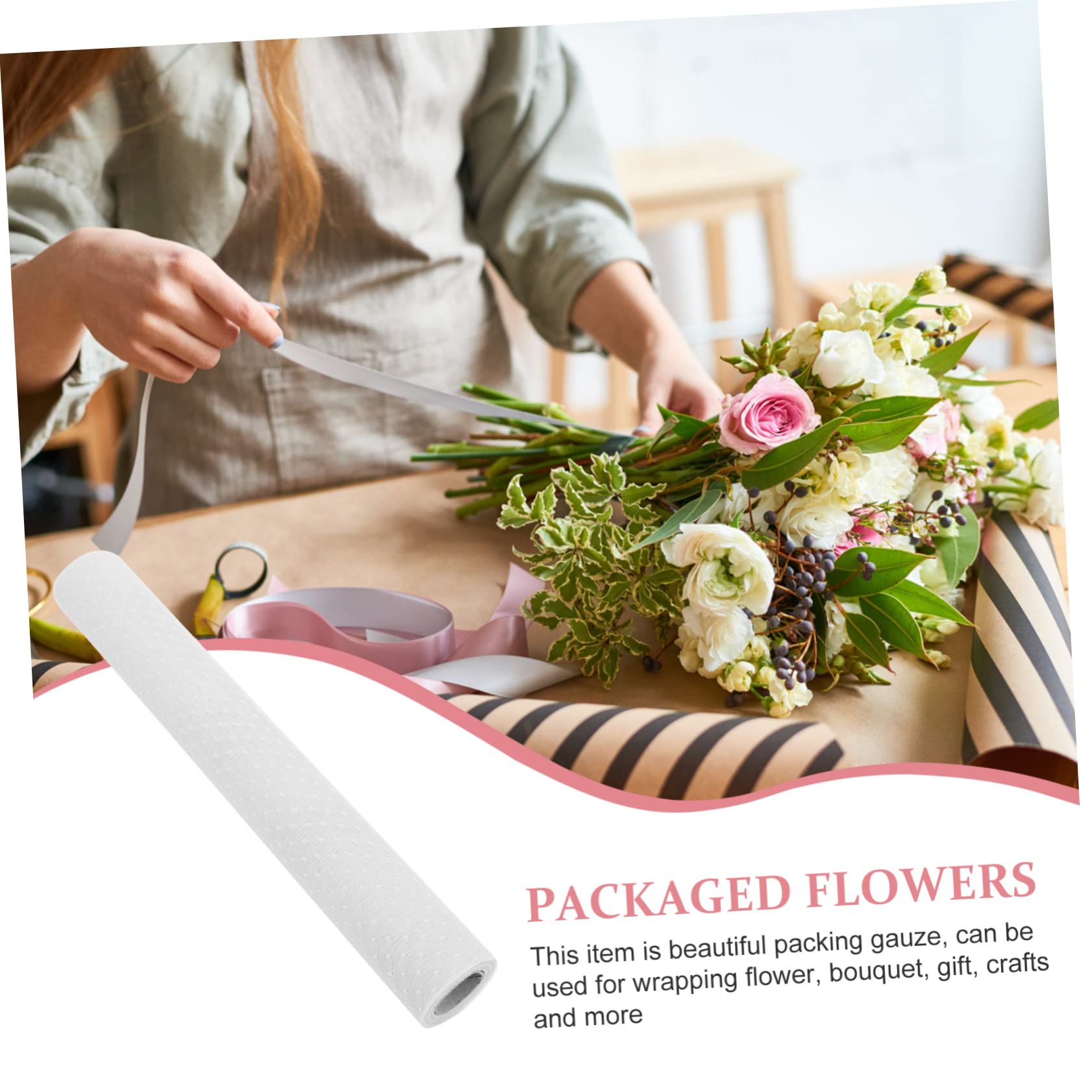 STOBOK 2 di Carta da per Fiori Materiale per Imballaggio di Bouquet in Garza per Fiori Forniture per Fioristi Decorazioni Floreali