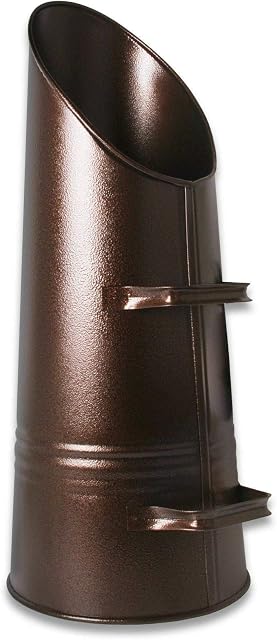 21.5" Heavy Duty Large Metal Coal Hod Scuttle Fireside Fireplace Bucket Holder Scooper (Bronze)