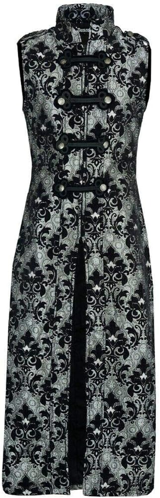 Darkrock Men's Fashion Long Sleeveless Gothic Waistcoat Coat