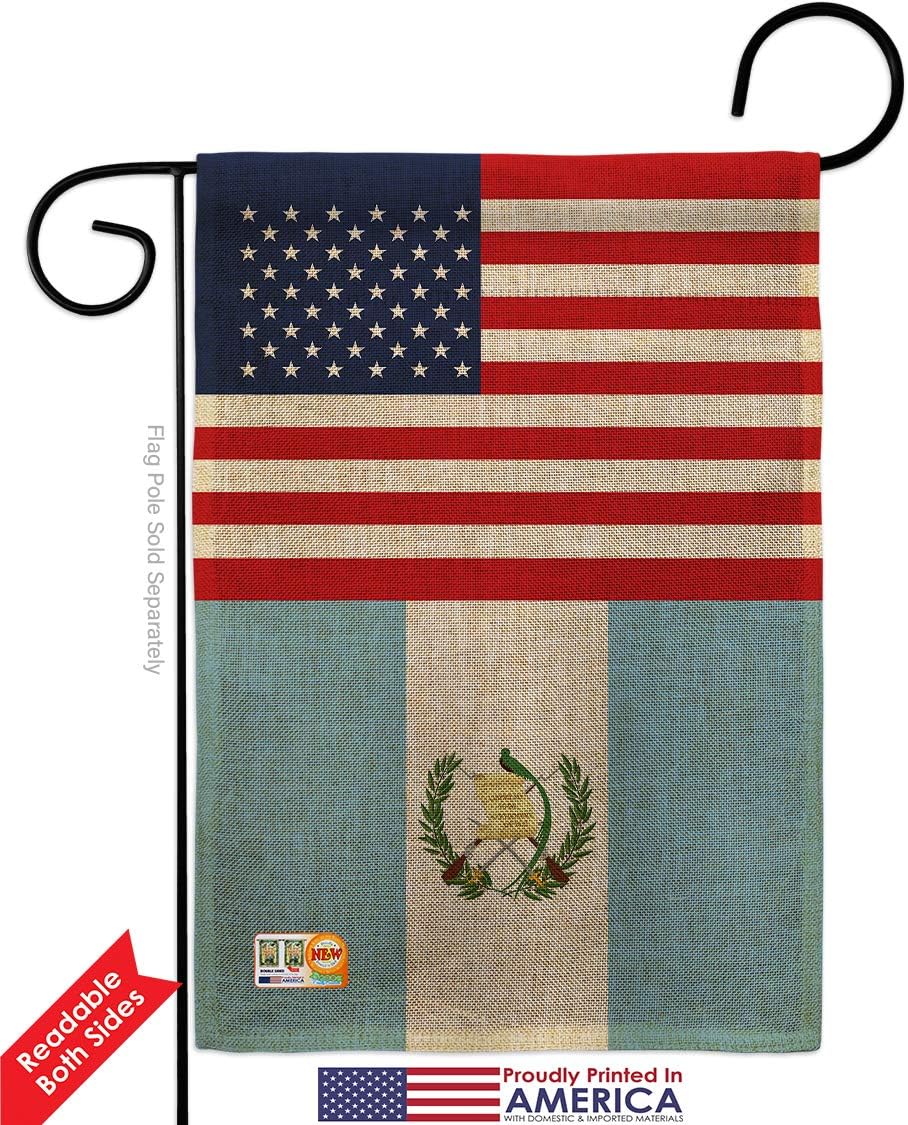 Guatemala US Friendship Burlap Burlap Garden Flag Regional USA American Alliance World Country Particular Area Small Decorative Gift Yard House Banner Double-Sided Made In 13 X 18.5