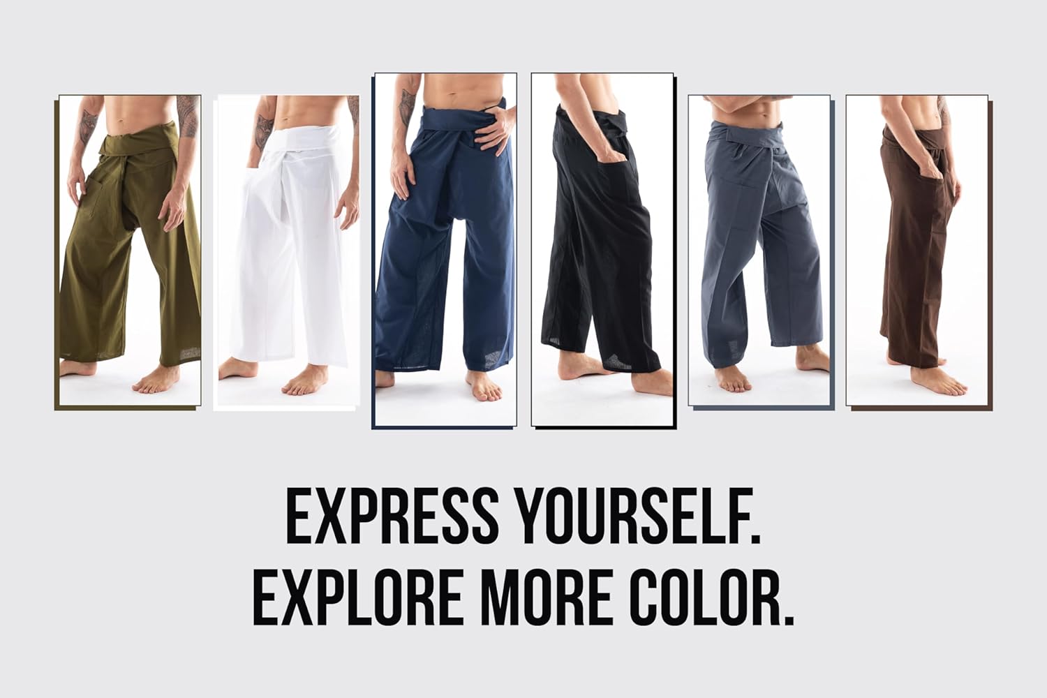 Thai Fisherman Pants - Lightweight Cotton Lounge Pants for Men, Perfect for Yoga, Hippie, or Pirate Style - Image 7