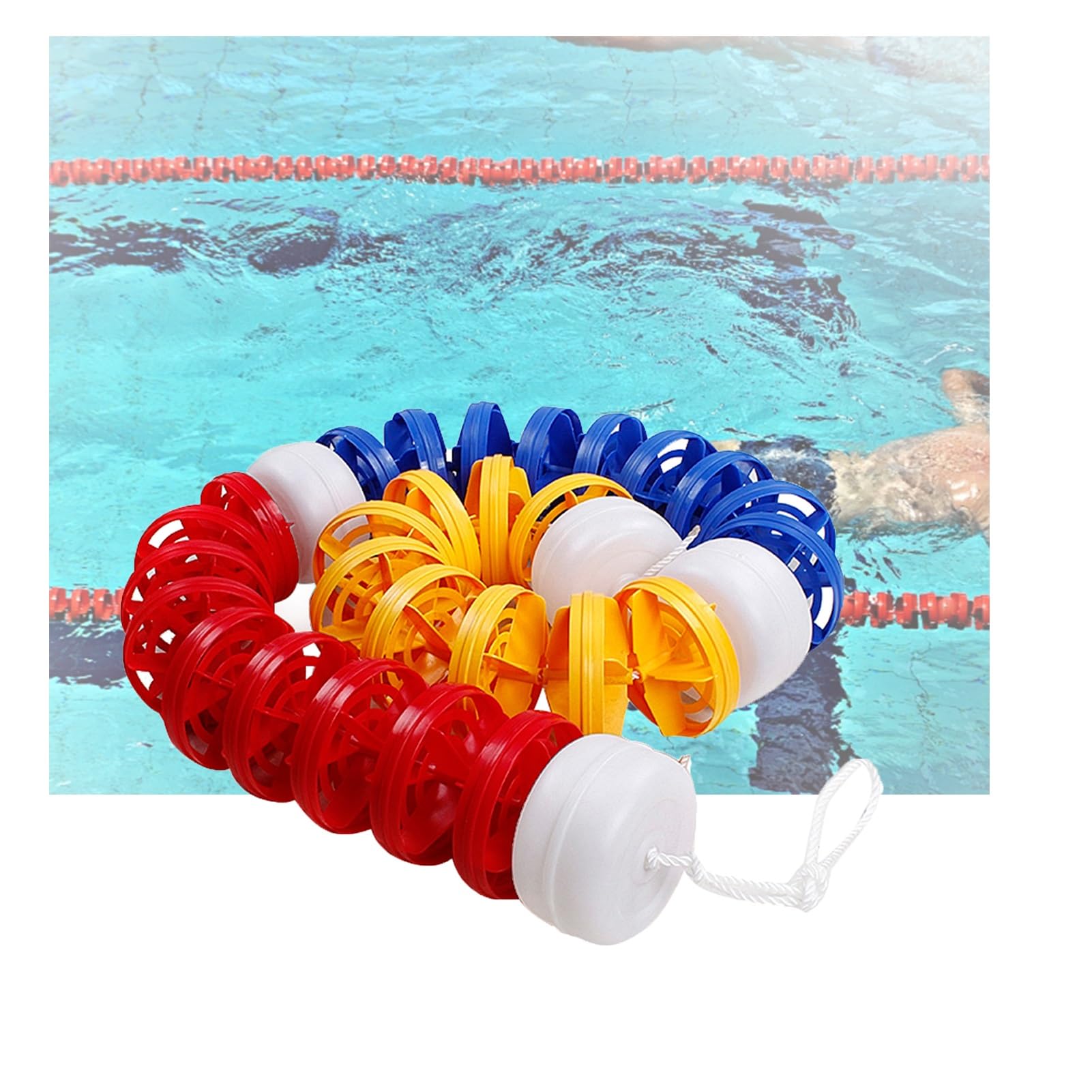 Générique Barrière de sécurité Flottante pour Piscine avec bouées - Corde de sécurité Facile à Installer pour piscines et Parcs Aquatiques (900 cm) - Solution de sécurité et de Protection Essentielle
