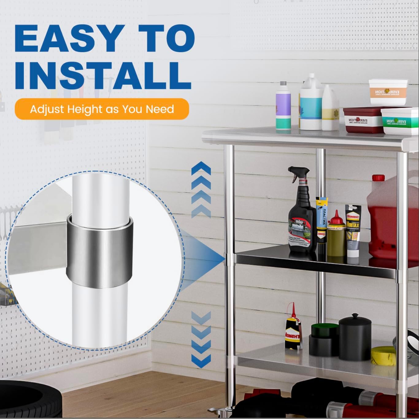 Stainless Steel Undershelf 30x36 Inches for Commercial Work Table - Bottom Shelf Add-On Extra Storage for NSF Kitchen Restaurant, Café, Bakery or Food Prep Stations