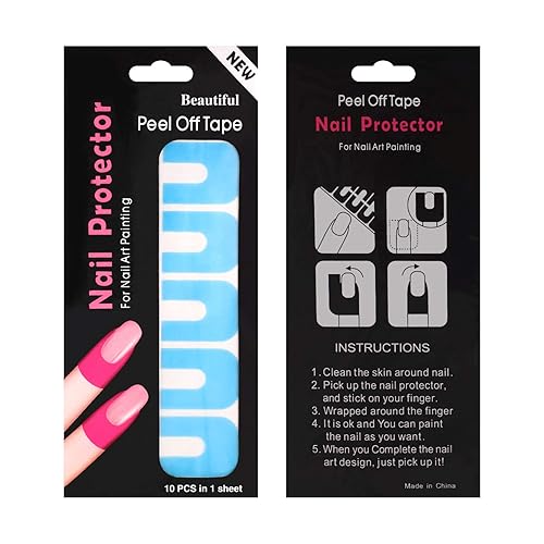 Miniatura 4 de Outus 120 protectores de esmalte de uñas para dedos, en forma de U, protectores de dedos, calcomanías de barrera, protector de cutículas para arte