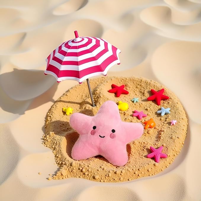 Juguetes para Perros Mordibles y Sonoros 2 Piezas Estrella de Mar Rosa miniatura 9