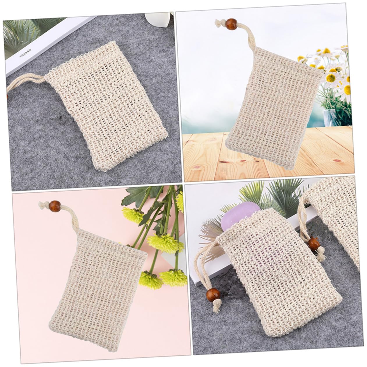 6pcs Shower Soap Mesh Pouch Bubbling Net for Face Cleansing Makeup Removal Drawstring Design for Quick Drying Enhances Soap Fragrance Bubbles for Shower Use