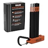 Hex Bit Set - Railer 6 Inch Impact Driver 10pc SAE Hex Bit Set With A Storage Magnetizer Bit Holder & Carabiner. Premium S2 Steel, Ideal For Furniture Screws (Orange)