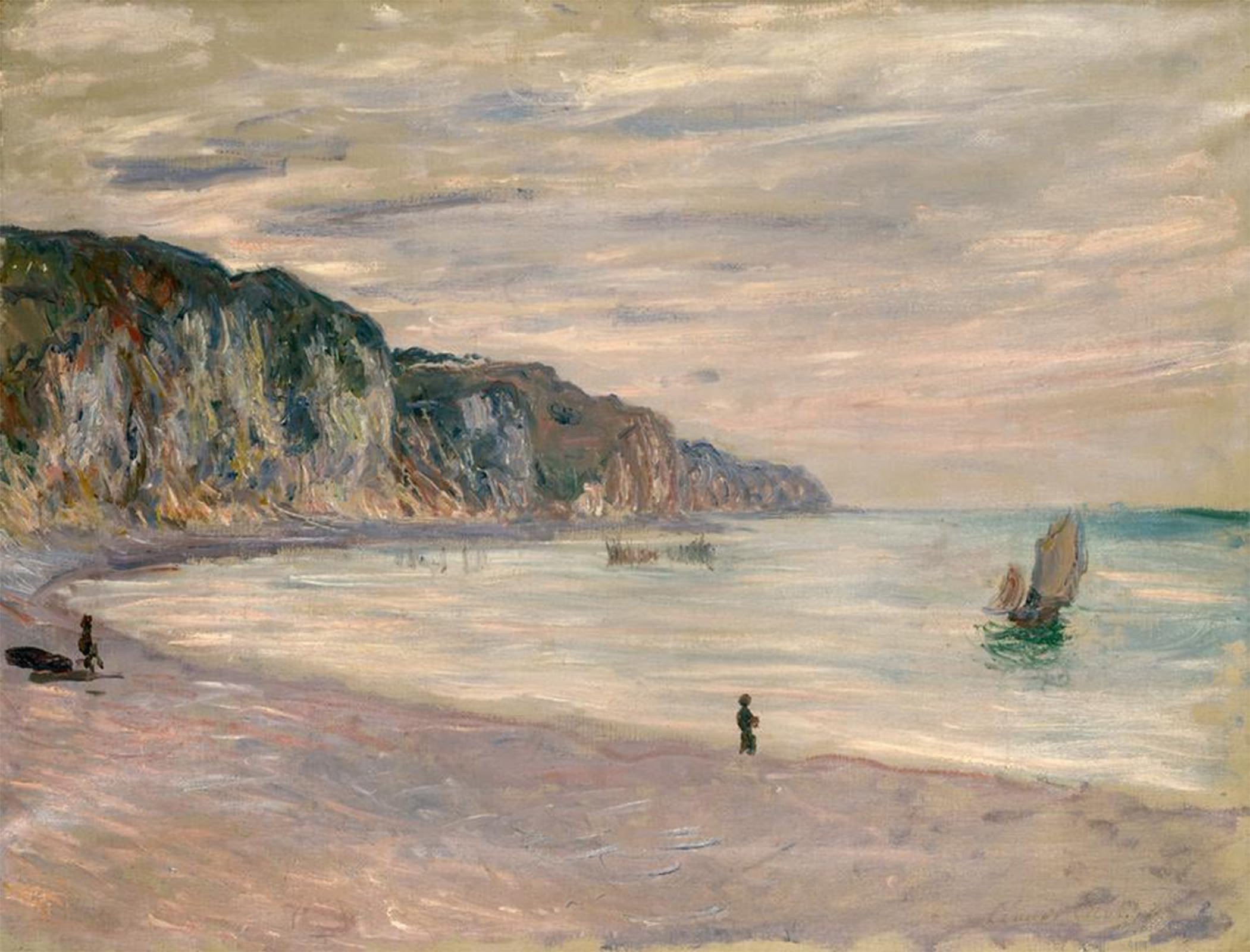 POSTERIIk Vintage Art Print Images Pictures Print the Cliffs At Pourville by Claude Monet Modern Colour Posters for Office Home Decor 60x90cm