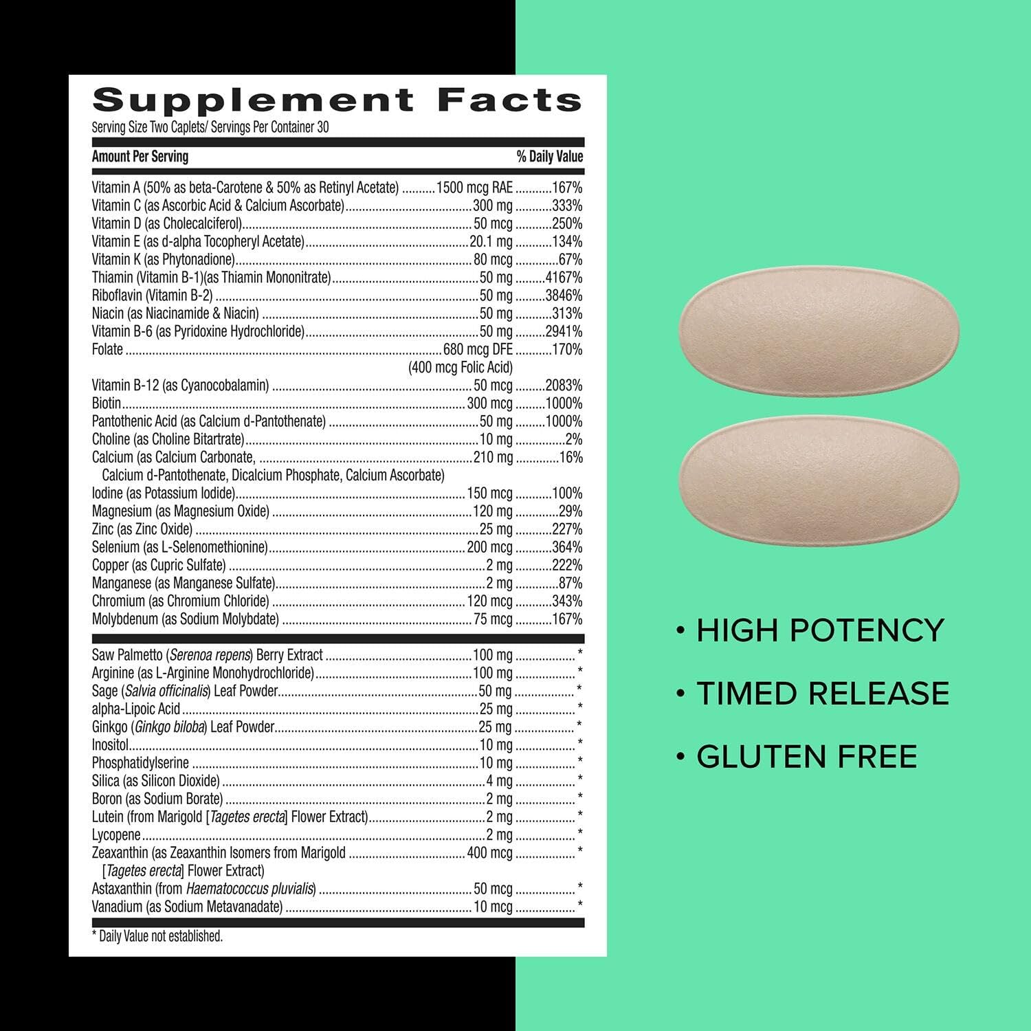 GNC Mega Men 50 Plus Multivitamin Caplets, Clinically Proven, Heart & Prostate Health, B Vitamins, Saw Palmetto, Memory, Vitamin D-3, 60 Count - Image 6